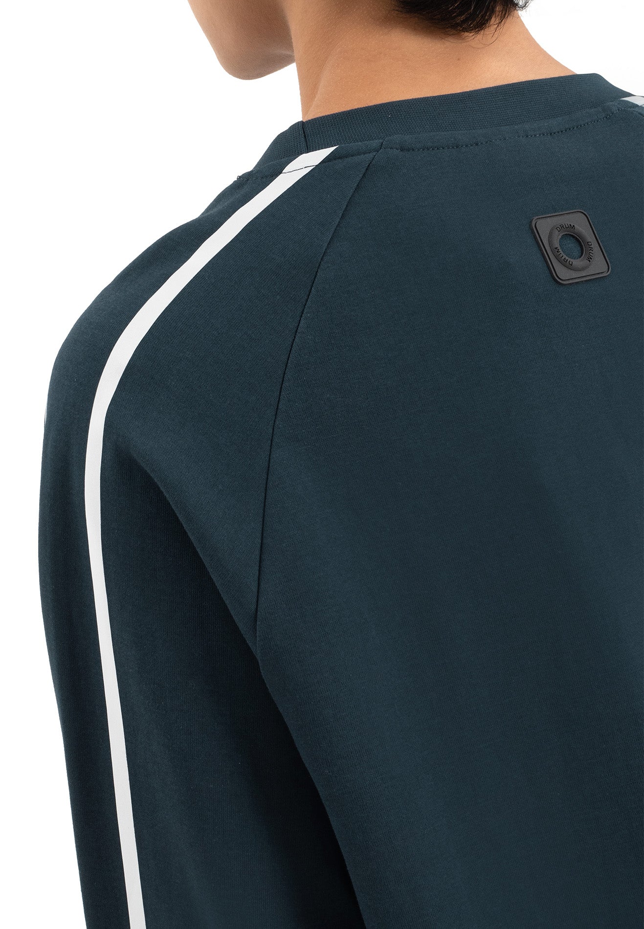 Select Slogan Reflective Print Long Tee- Dark Blue