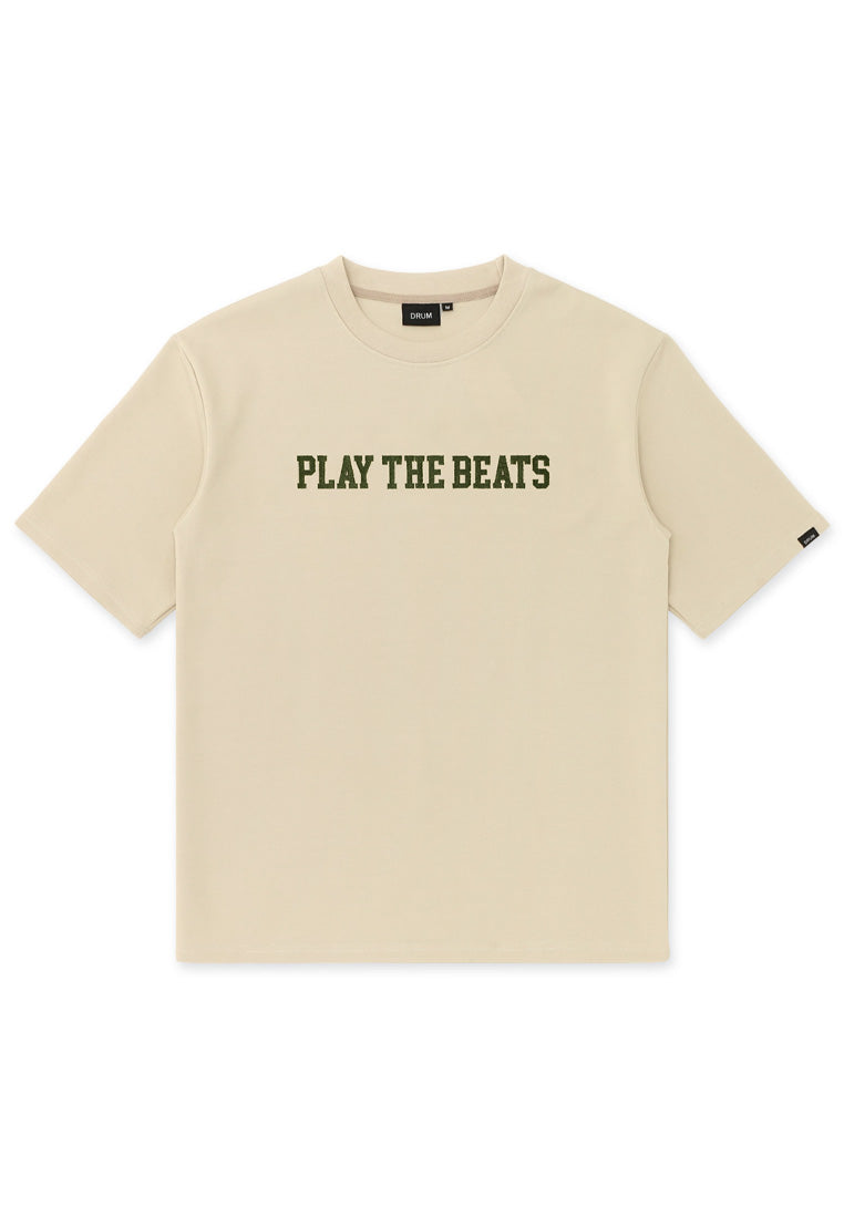 DRUM SELECT Toothbrush Embroidery Oversized Tee- Khaki