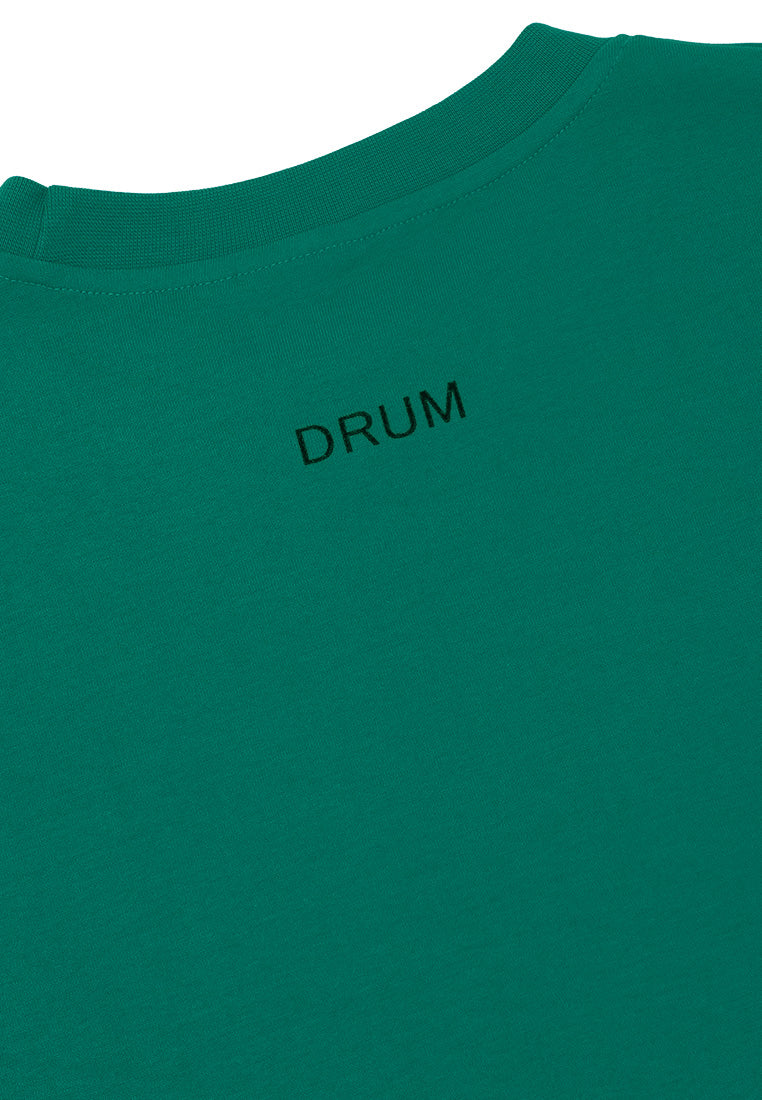 DRUM SELECT Flocking Print Oversized Tee- Green