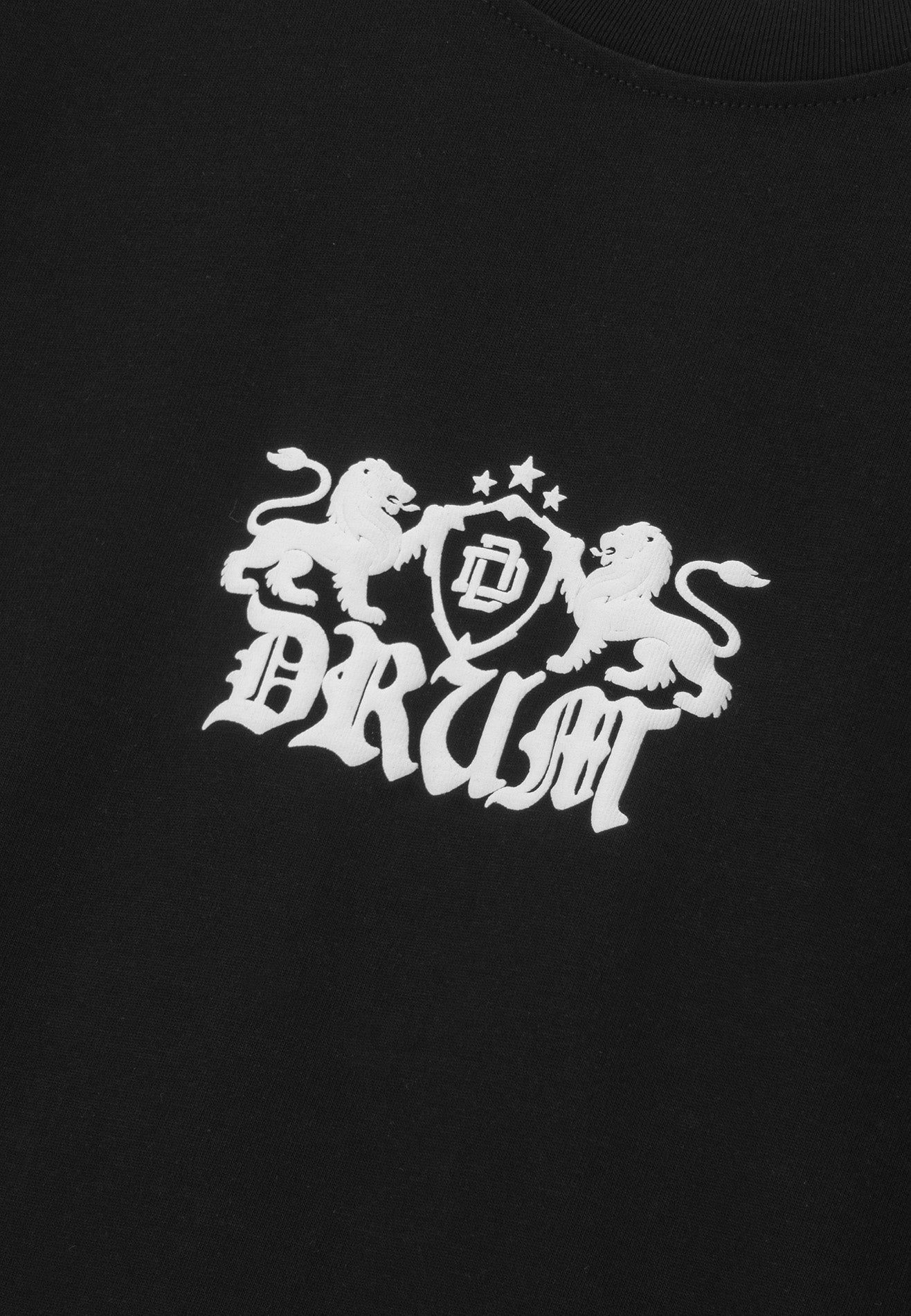 DRUM S. DRUM Not Dumb Puff Print Boxy Oversized Tee- Black