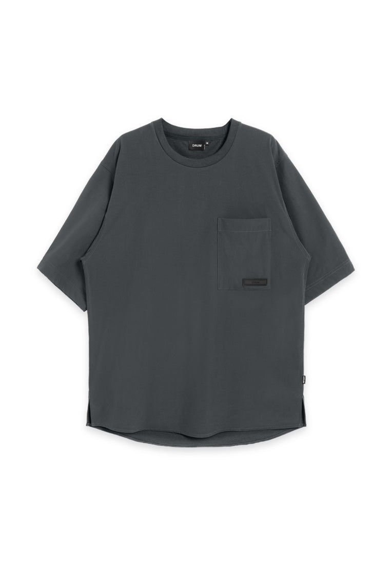 DRUM SELECT Pocket Oversized Tee- Black