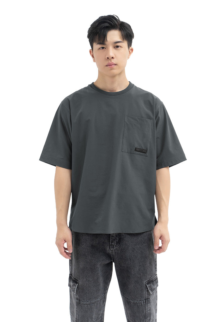 DRUM SELECT Pocket Oversized Tee- Black