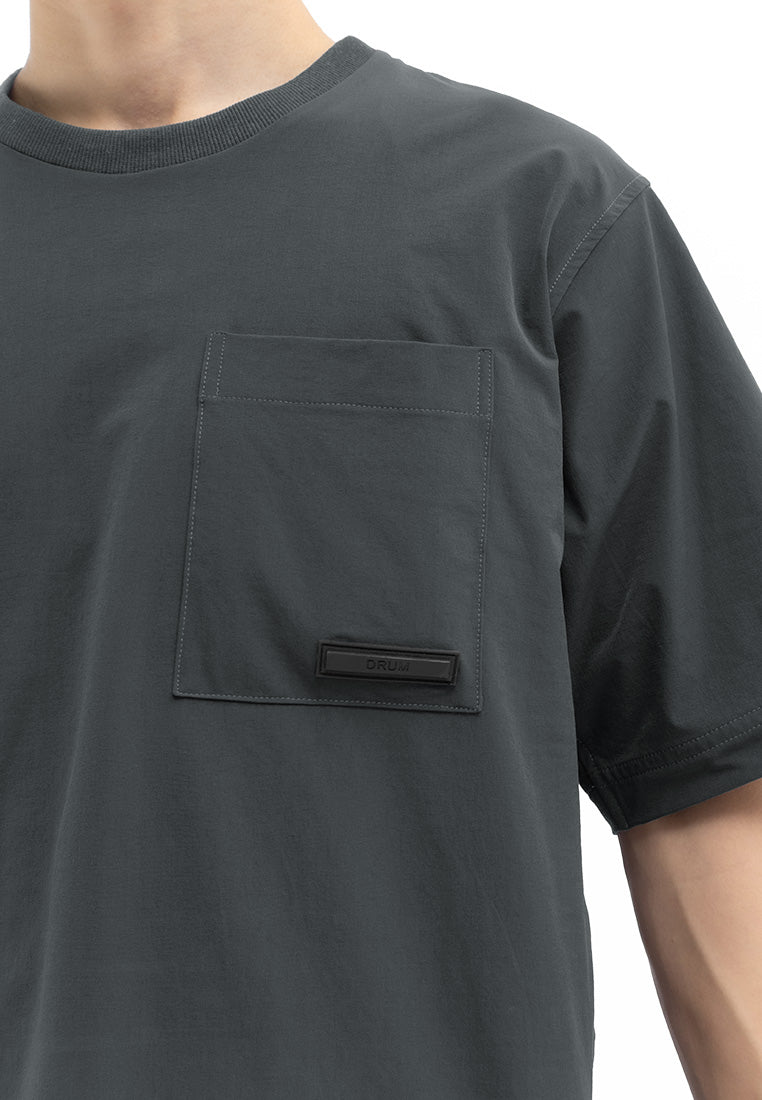 DRUM SELECT Pocket Oversized Tee- Black