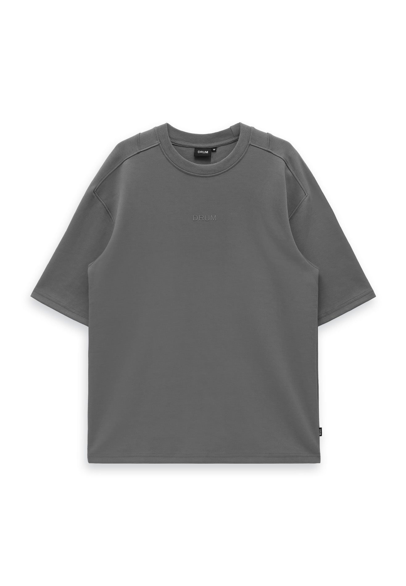 DRUM SELECT Beats Embroidery Oversized Tee- Dark Grey
