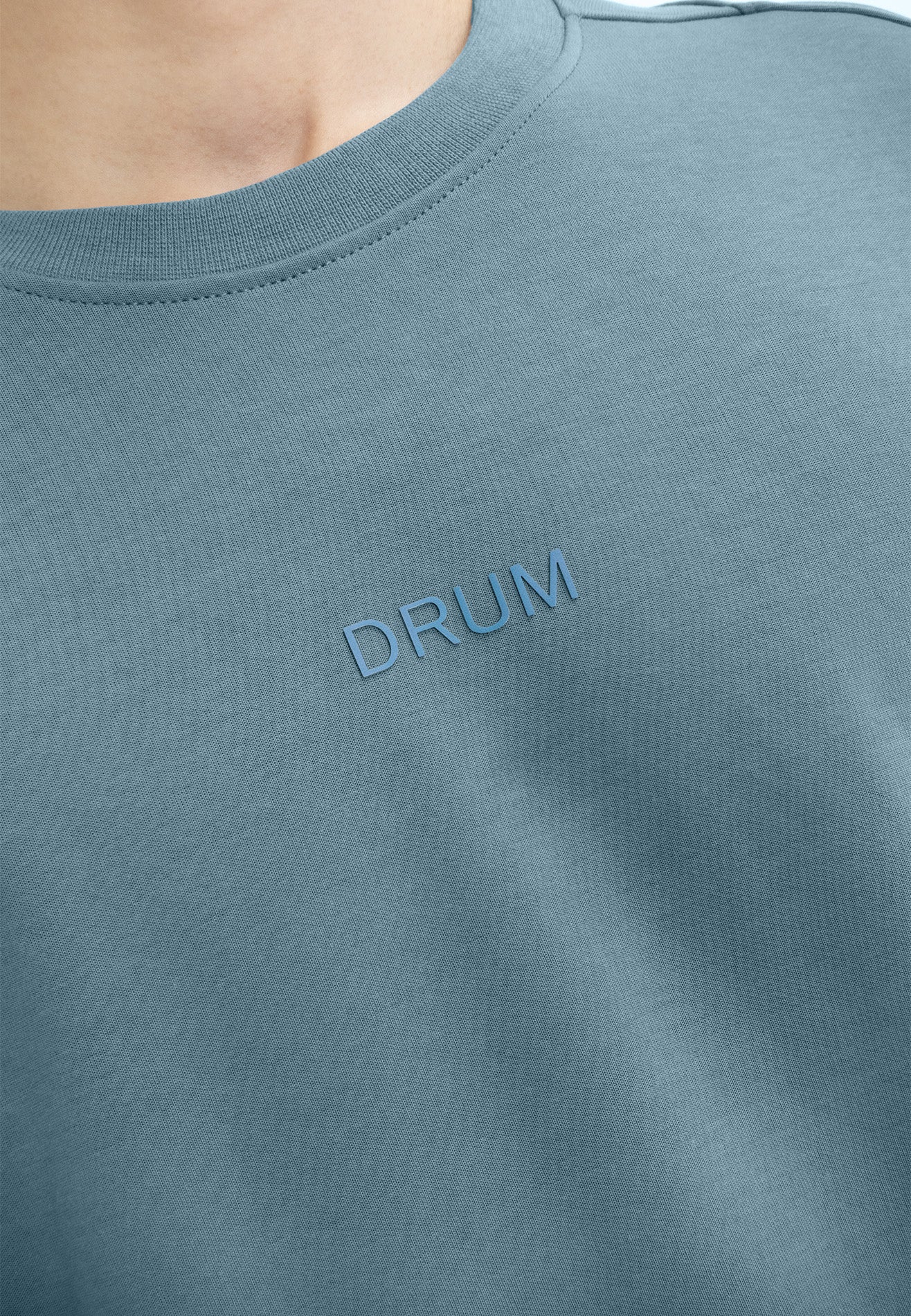 DRUM SELECT Beats Embroidery Oversized Tee- Blue