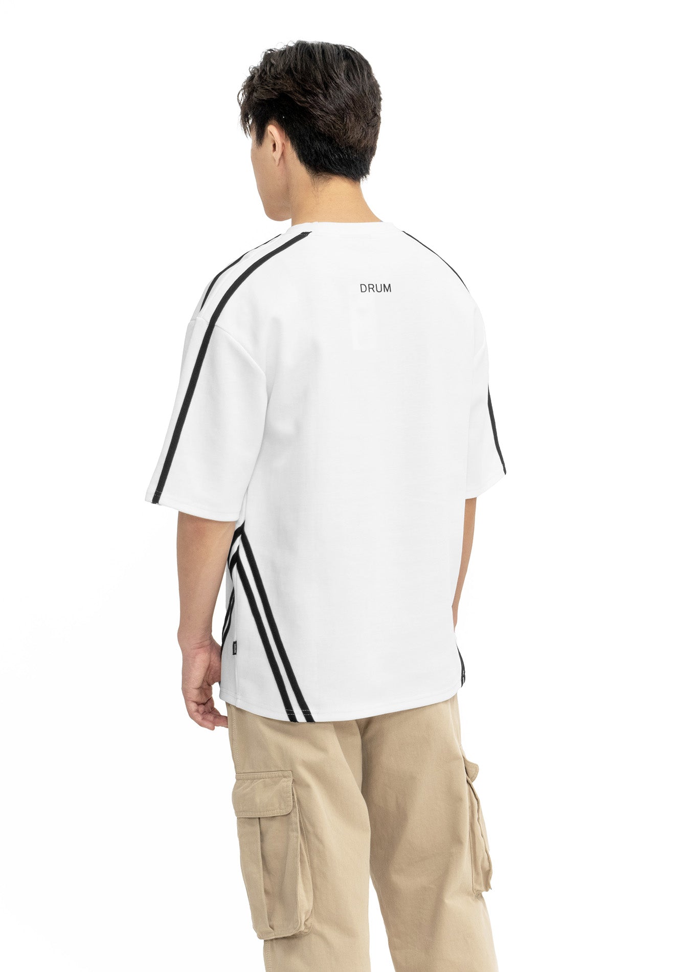 DRUM Select Slogan Oversized Tee- White