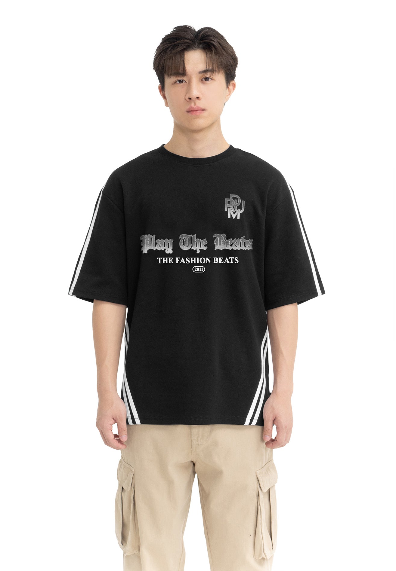 DRUM Select Slogan Oversized Tee- Black