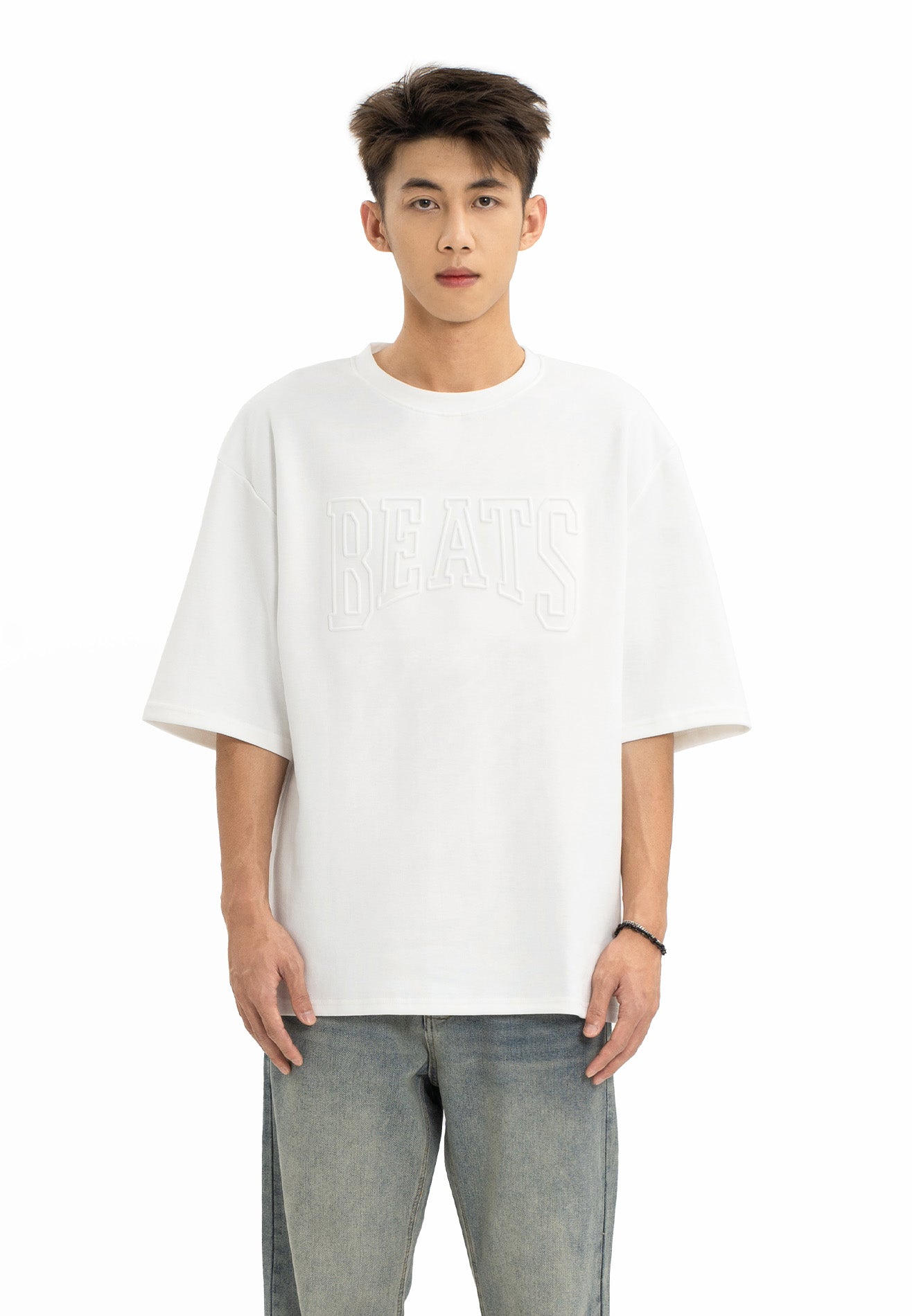 DRUM Select Beats Embossed Oversized Tee- White