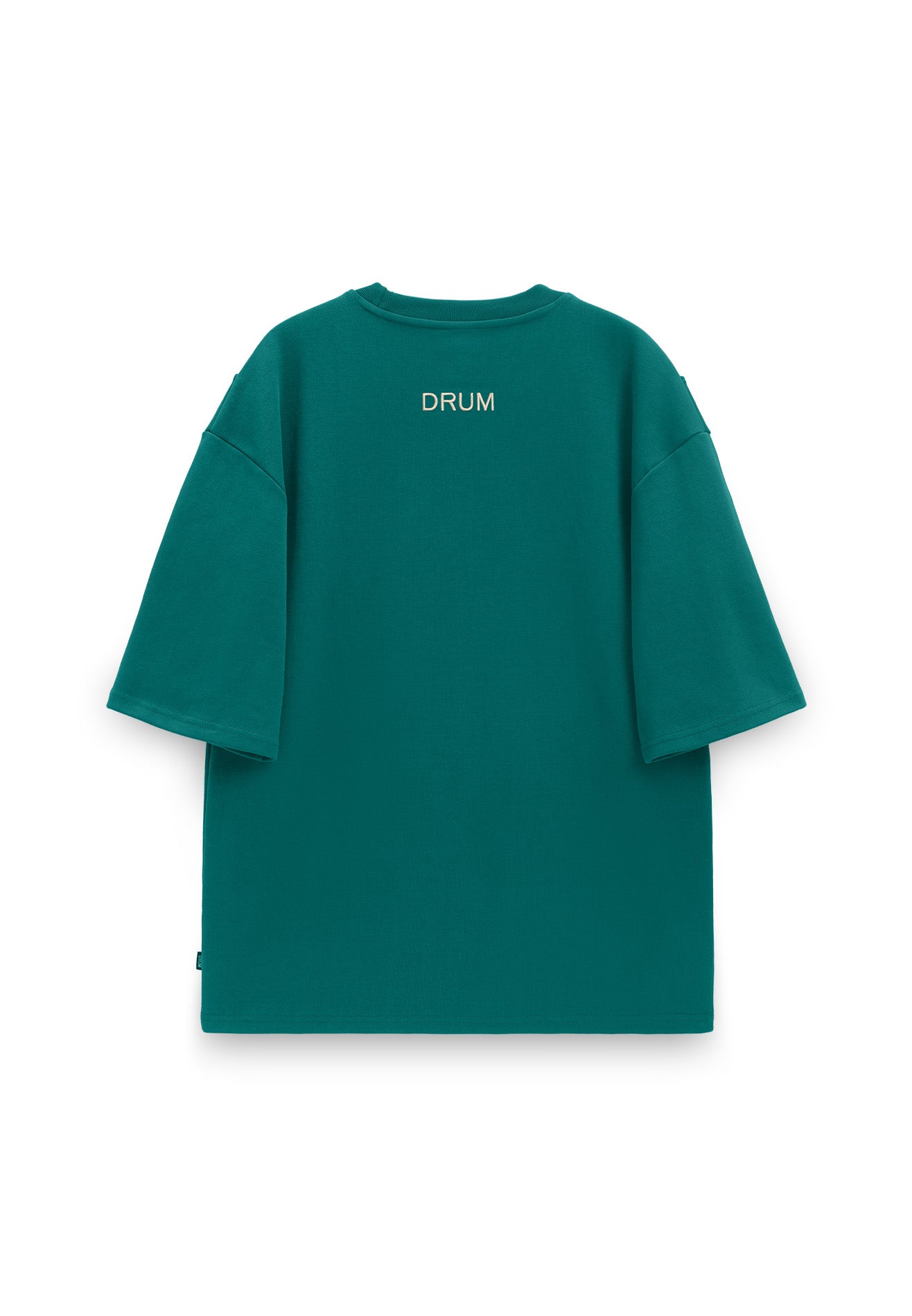 DRUM Select Slogan Embroidery Oversized Tee- Dark Green