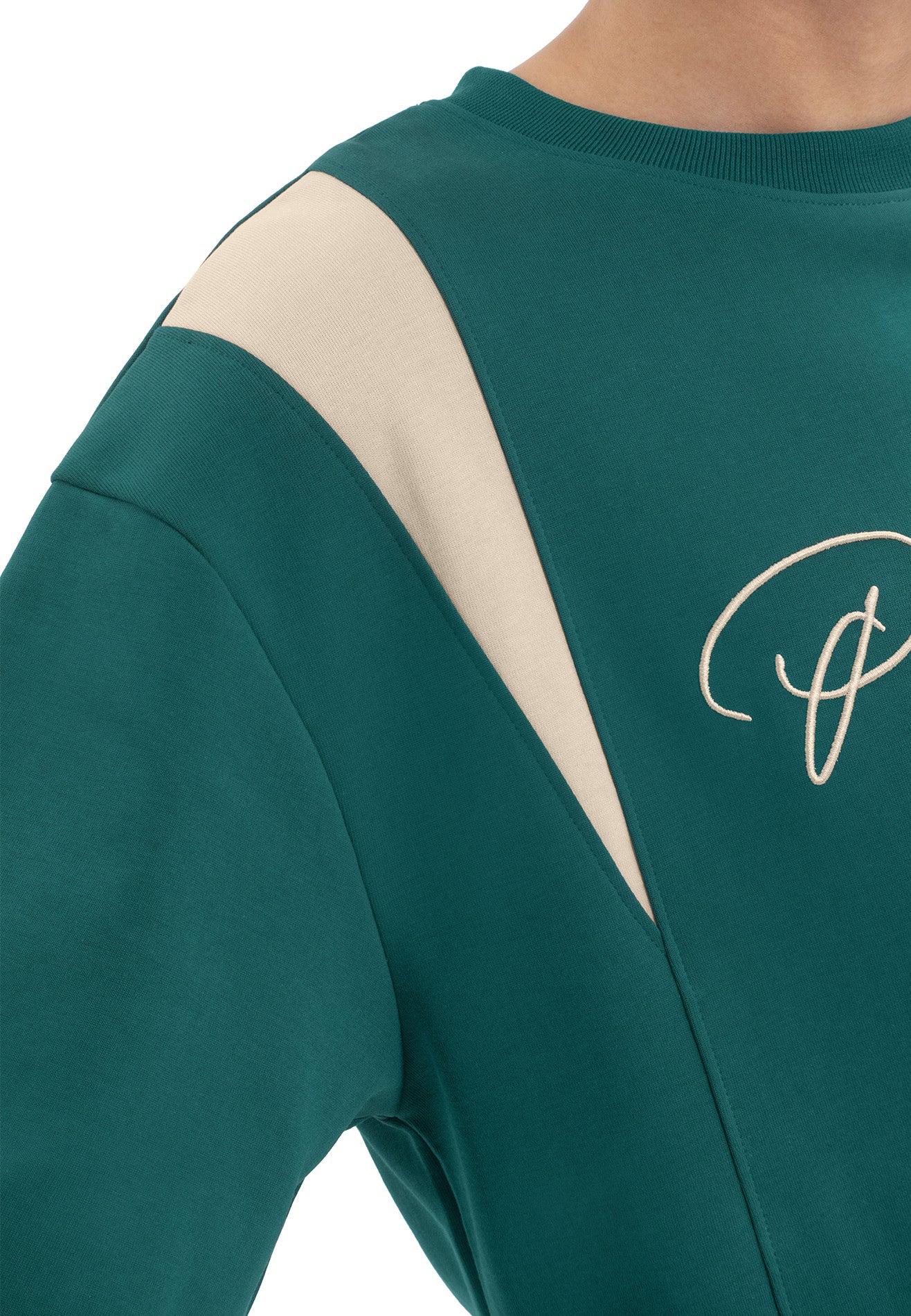 DRUM Select Slogan Embroidery Oversized Tee- Dark Green