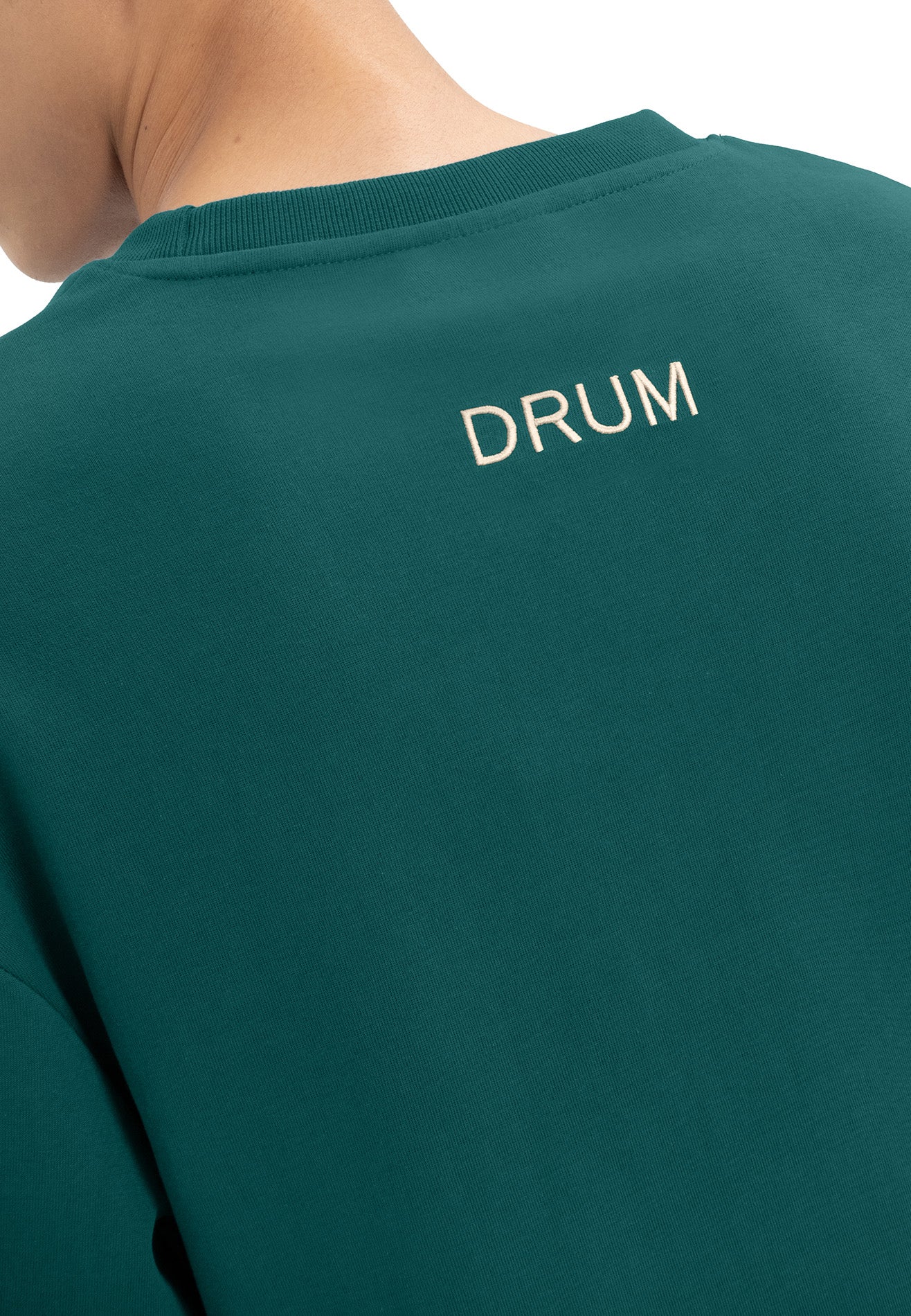 DRUM Select Slogan Embroidery Oversized Tee- Dark Green