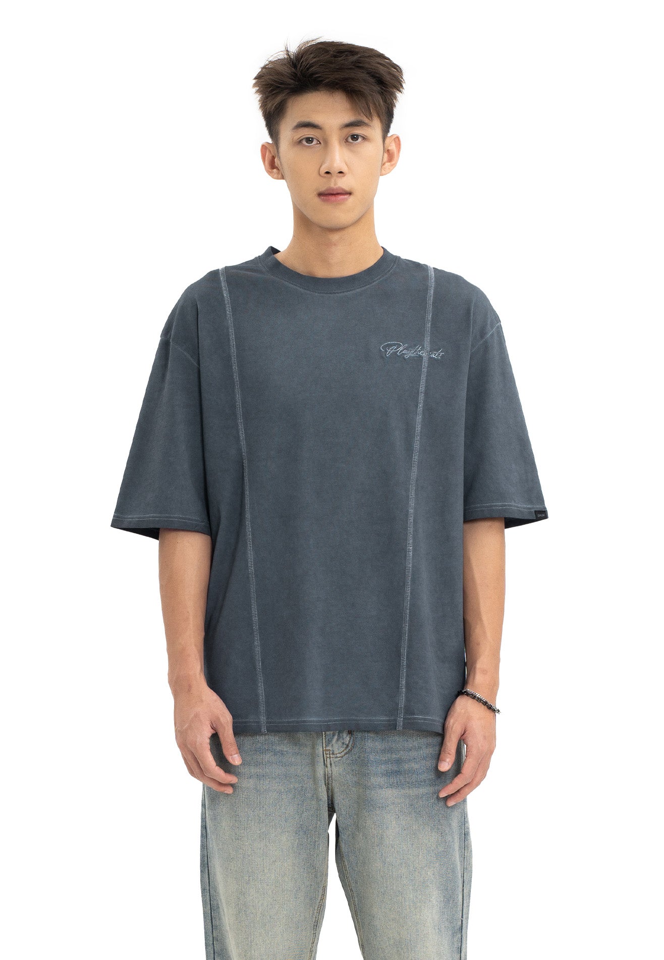 Select Washed Tone Oversized Tee- Navy