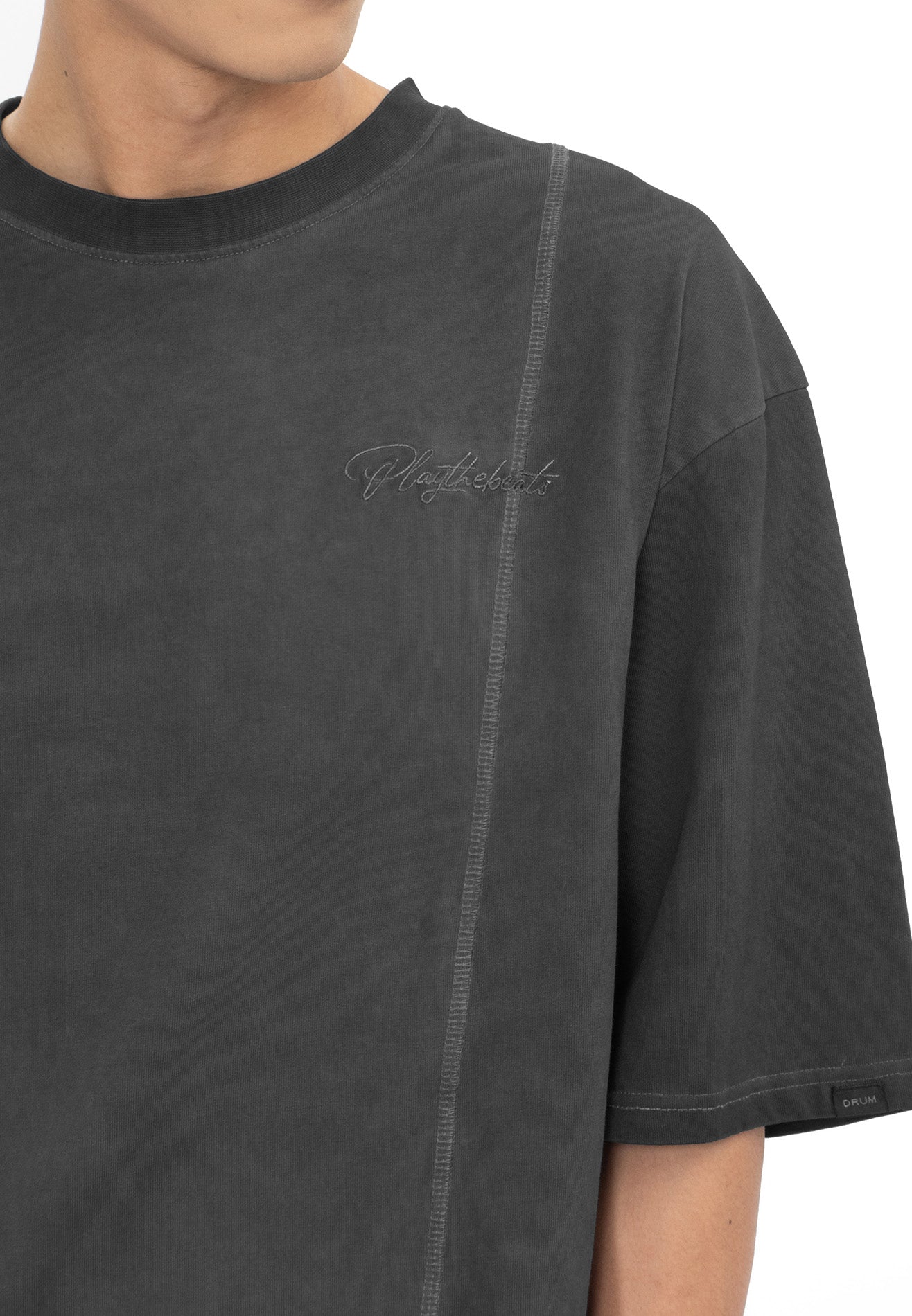 Select Washed Tone Oversized Tee- Dark Grey