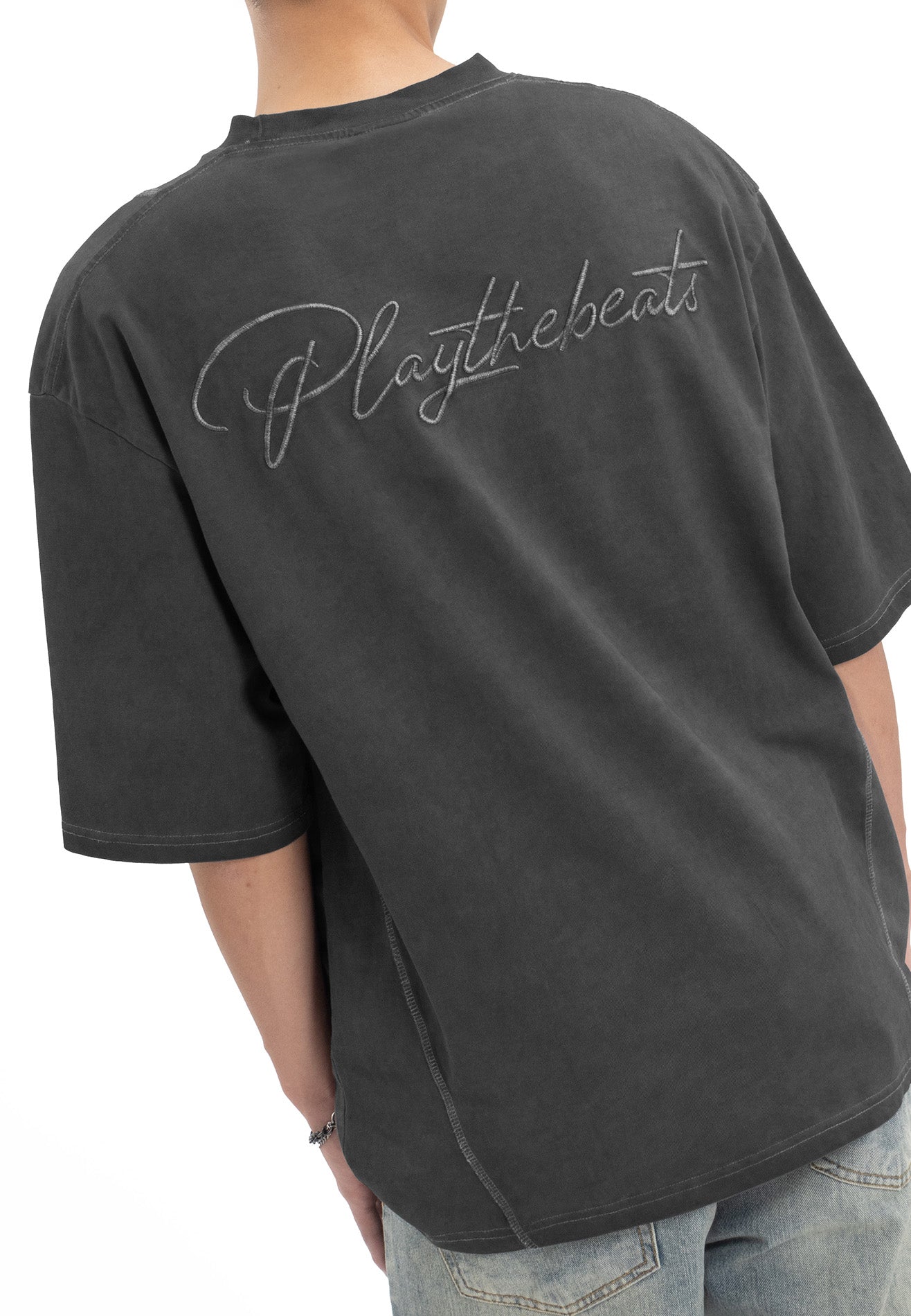 Select Washed Tone Oversized Tee- Dark Grey