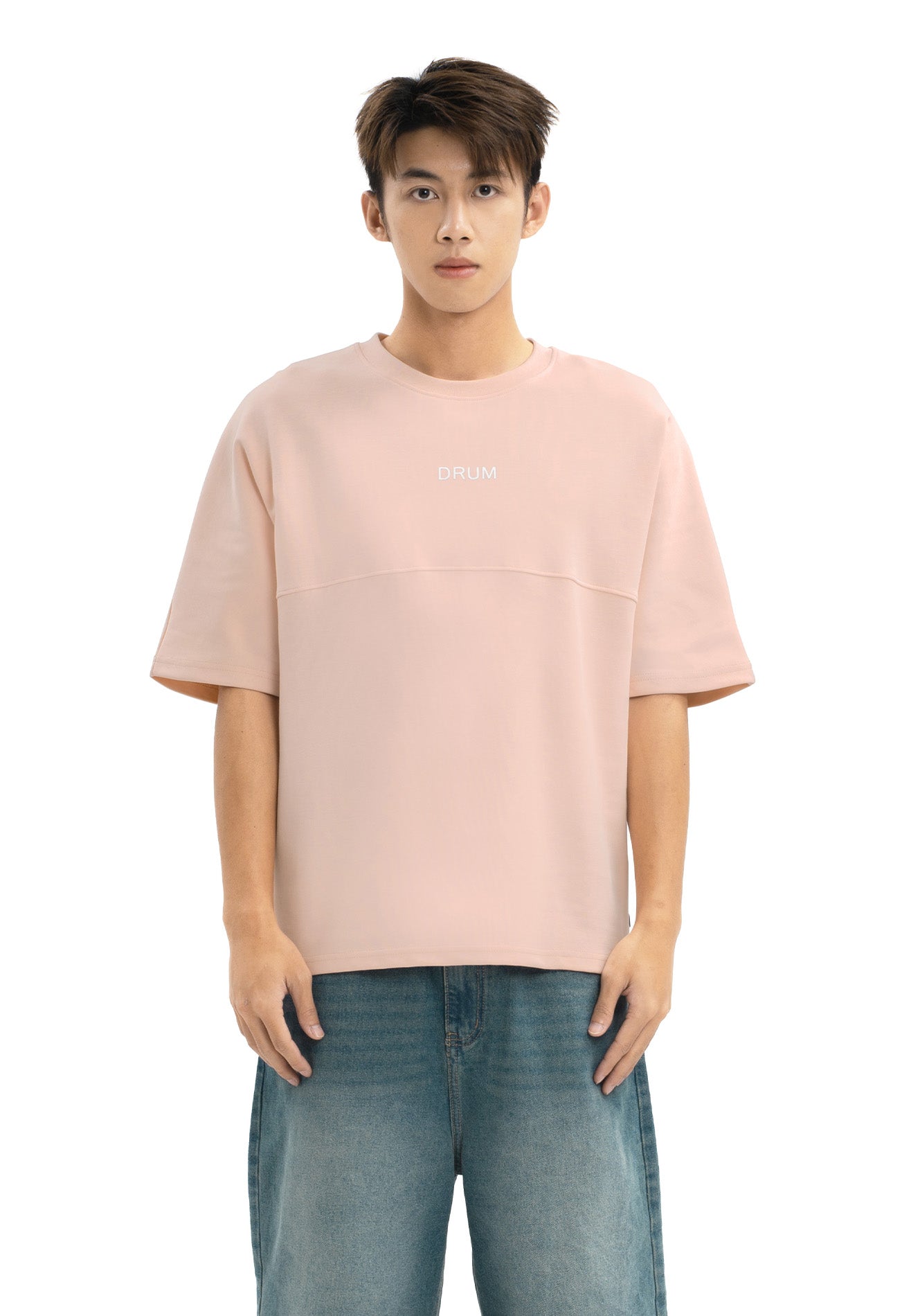 DRUM Select Slogan Glow In The Dark Oversized Tee- Pink