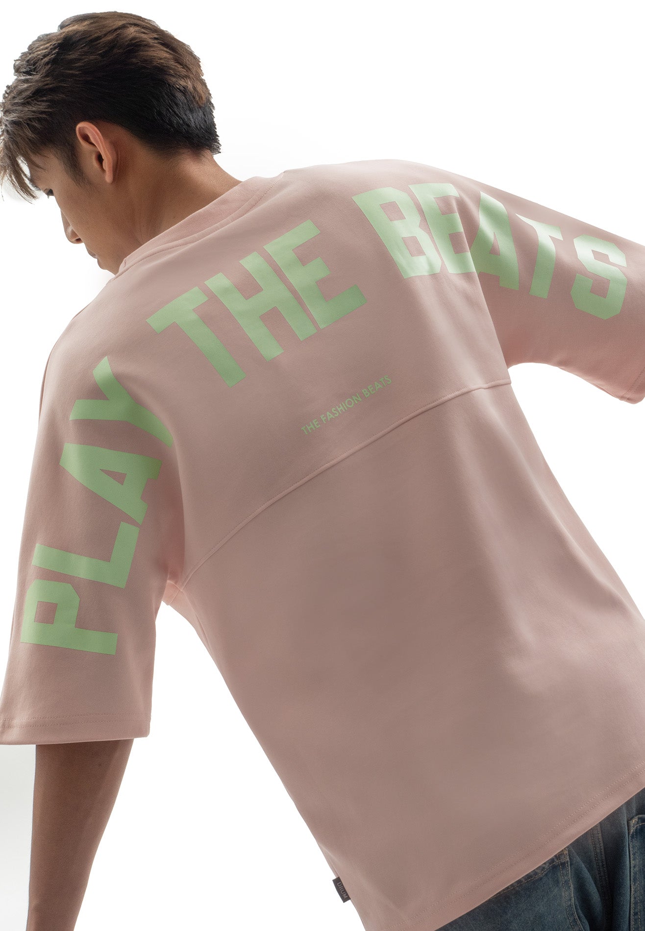 DRUM Select Slogan Glow In The Dark Oversized Tee- Pink