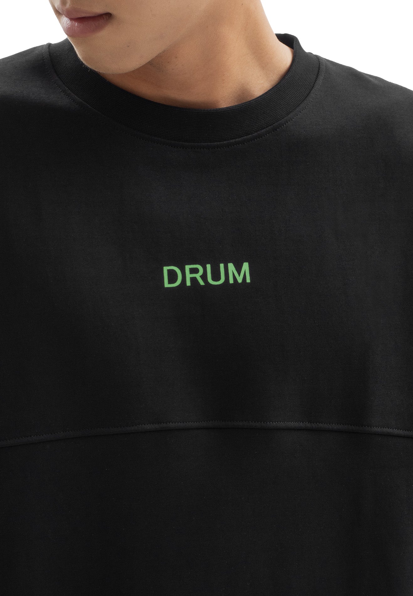 DRUM Select Slogan Glow In The Dark Oversized Tee- Black