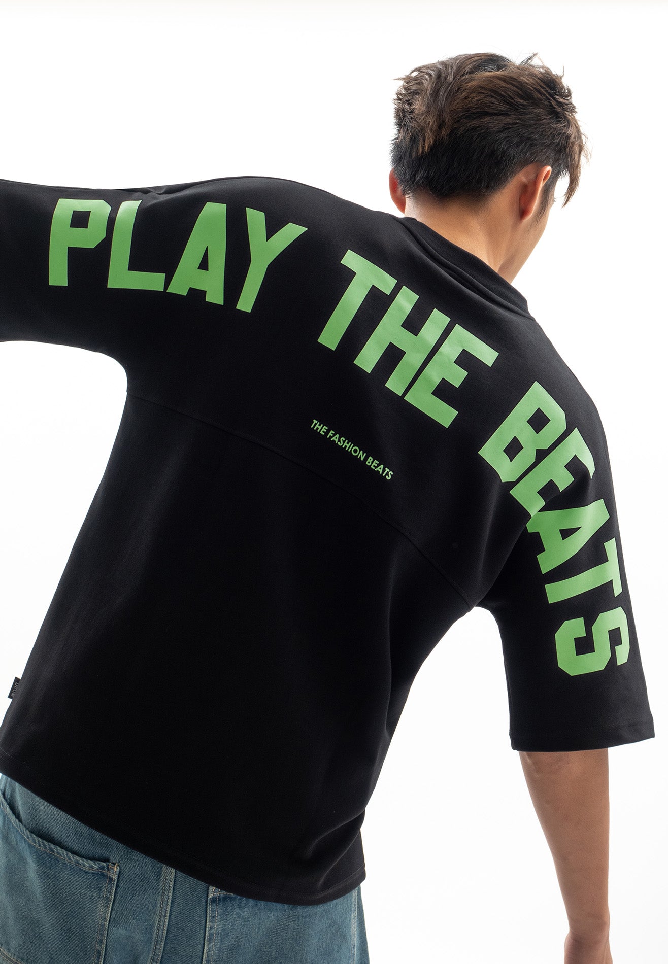 DRUM Select Slogan Glow In The Dark Oversized Tee- Black