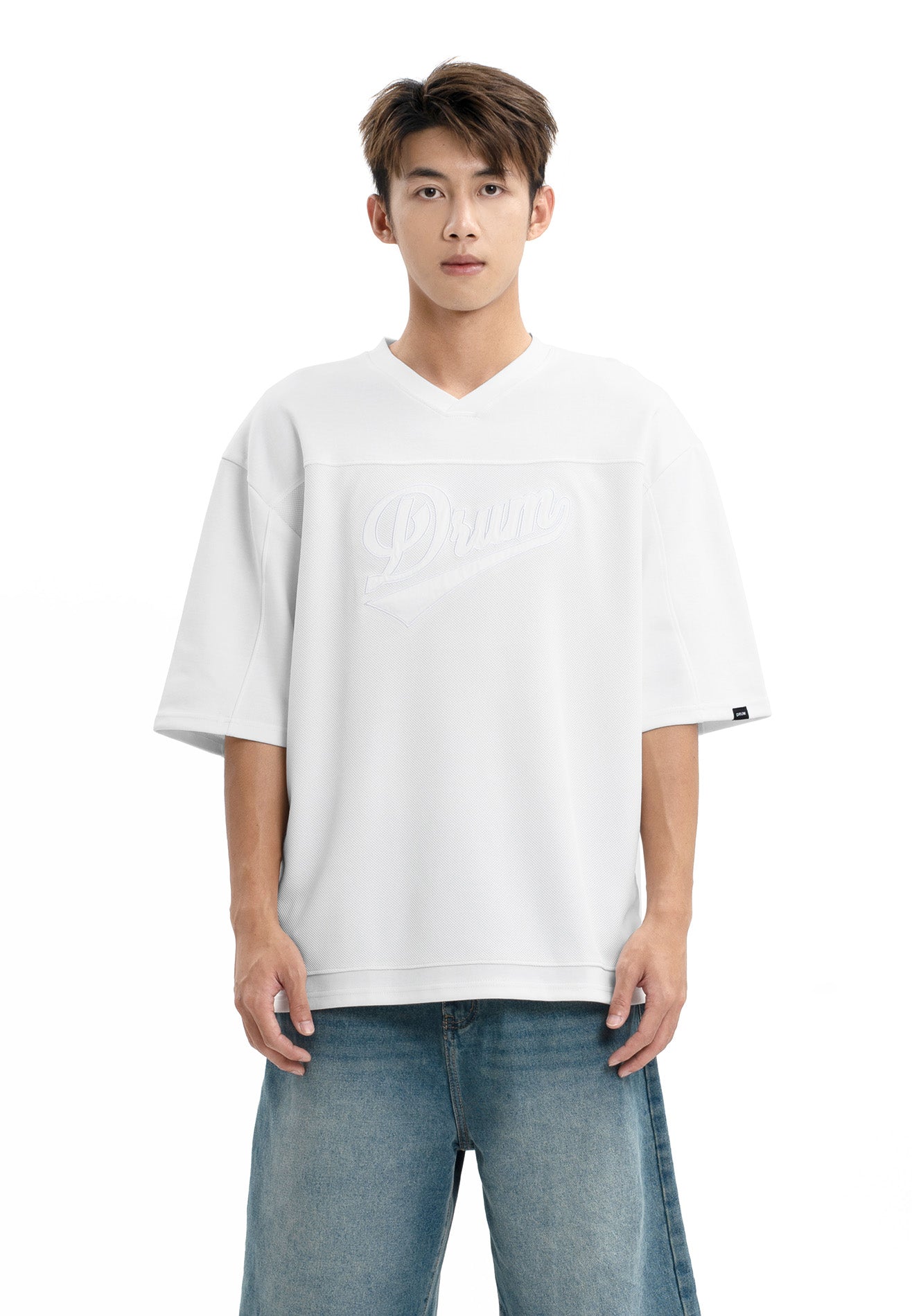 DRUM Select Cut & Sew Oversized Tee- White