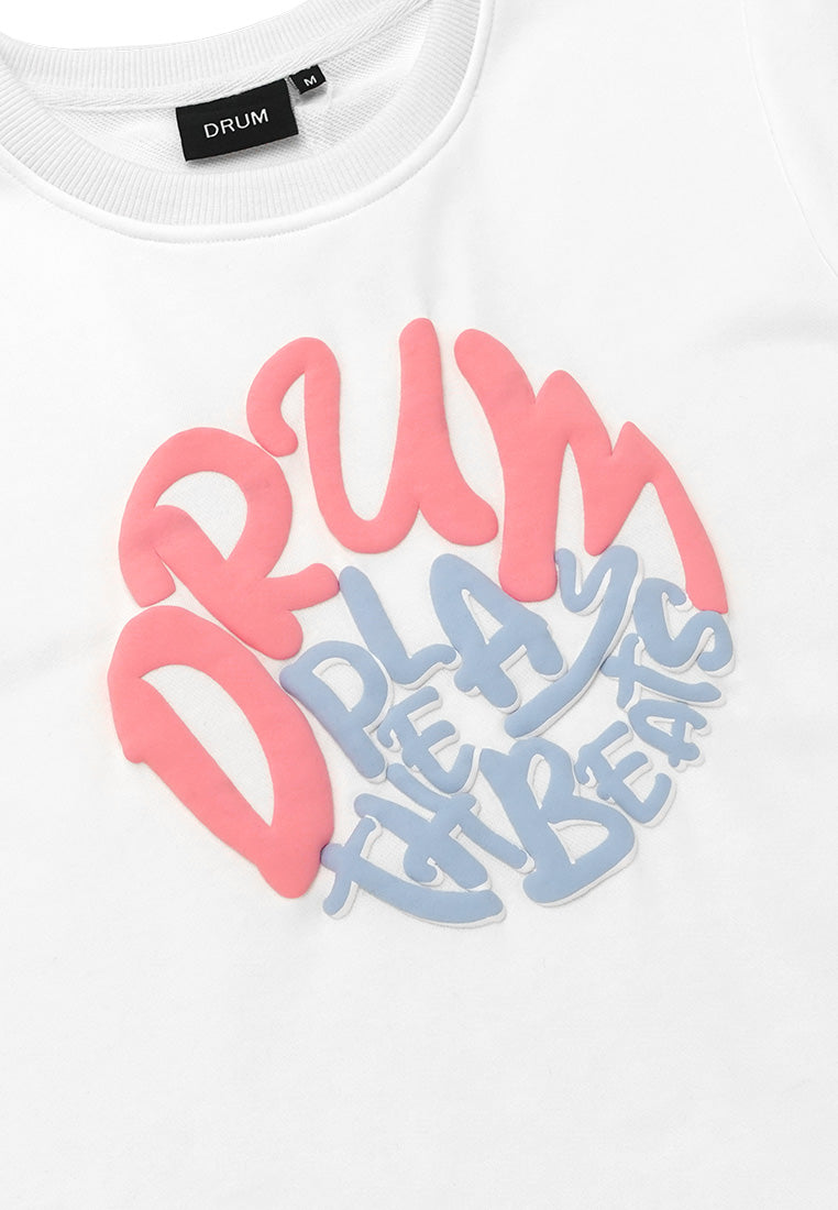 DRUM SELECT Women Graphic Top- White