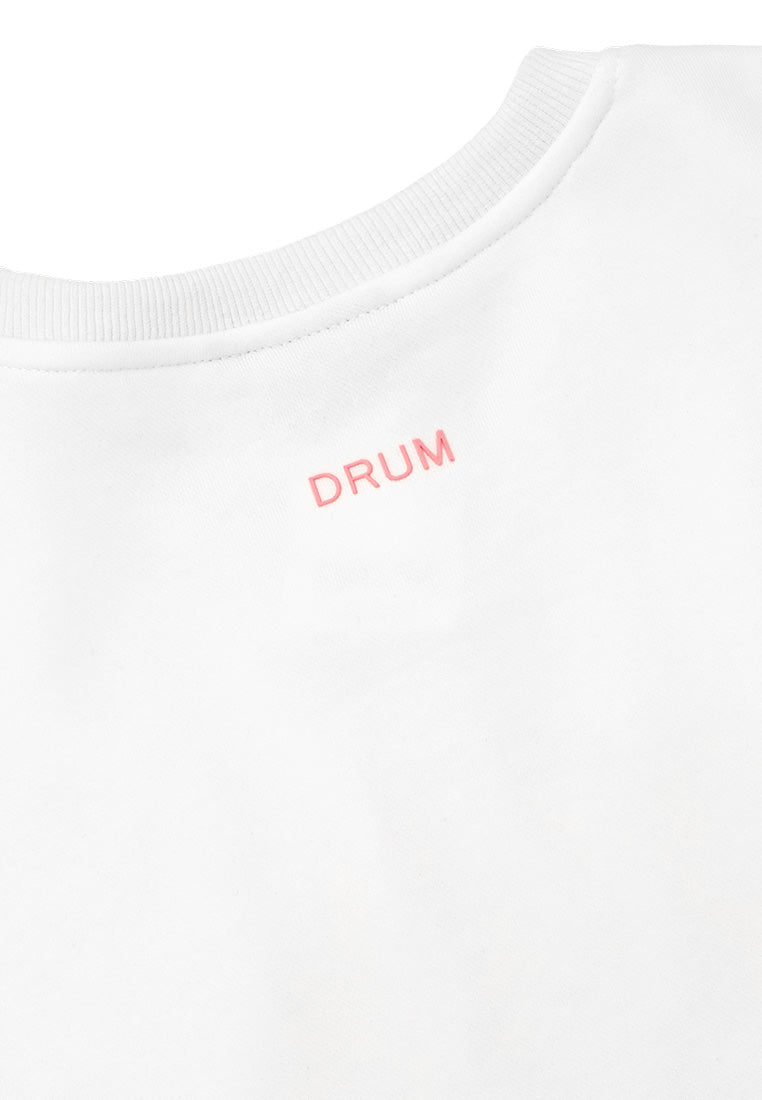 DRUM SELECT Women Graphic Top- White