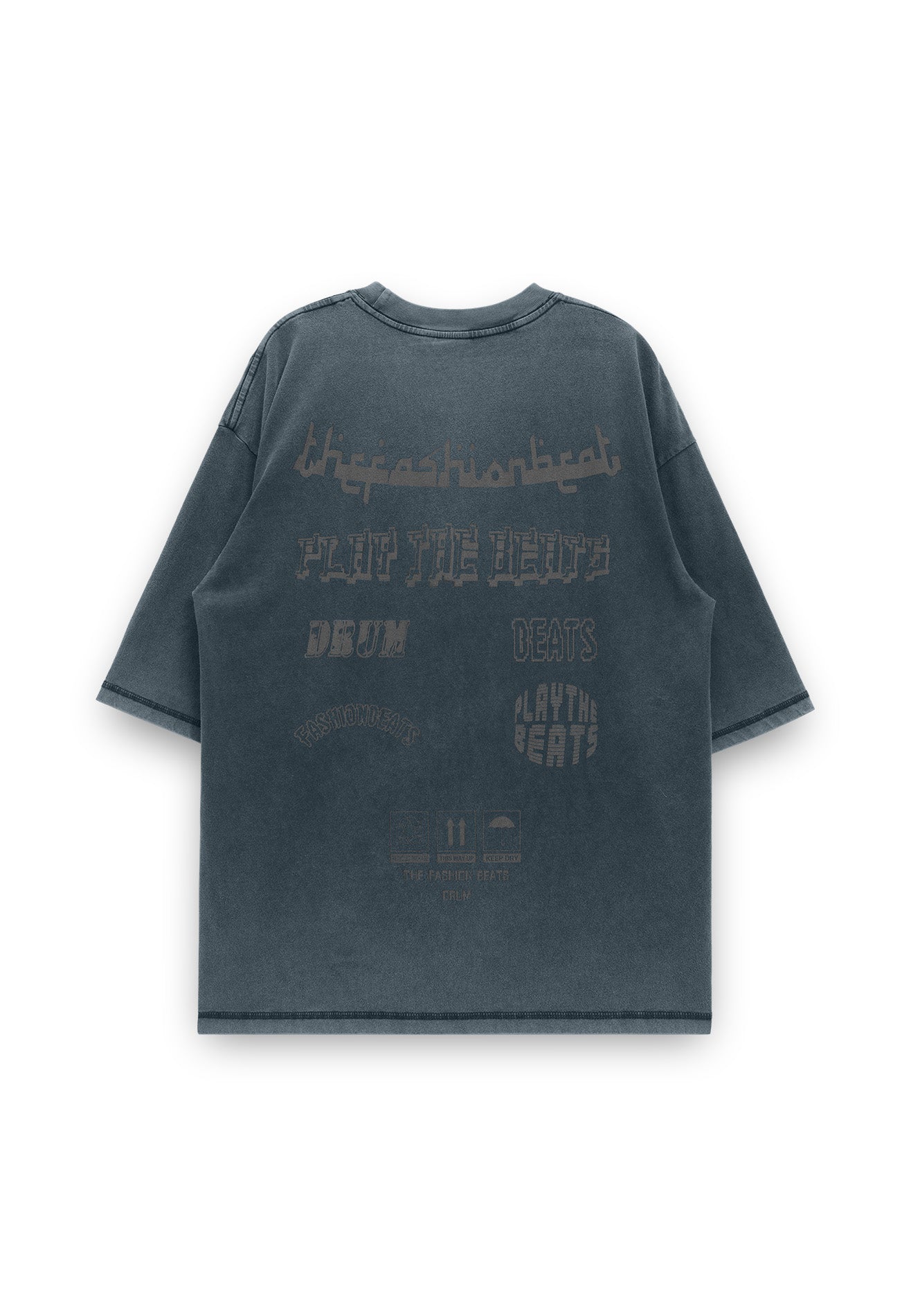 Select Jawi Inspired Slogan Oversized Tee- Dark Blue