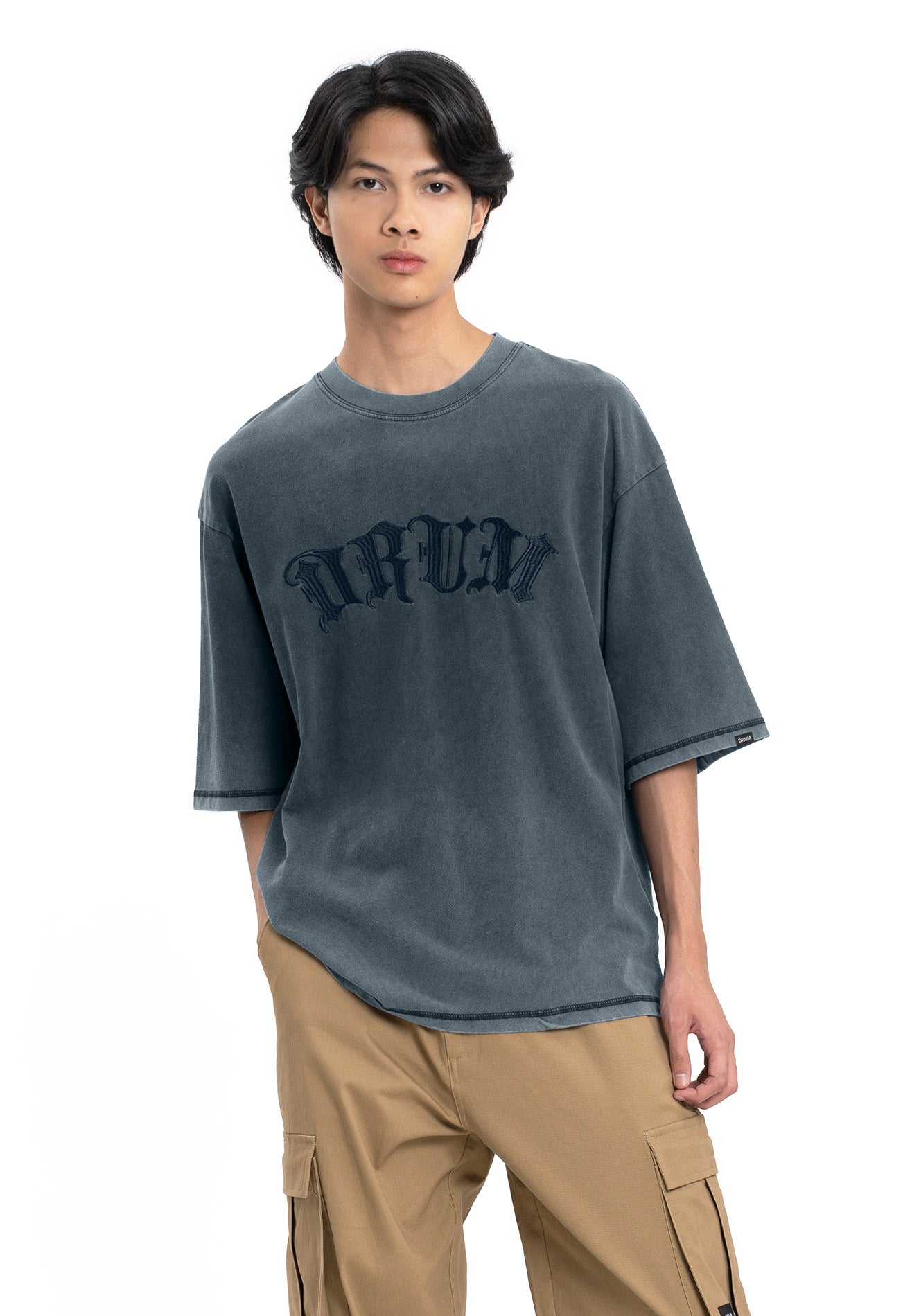 Select Jawi Inspired Slogan Oversized Tee- Dark Blue