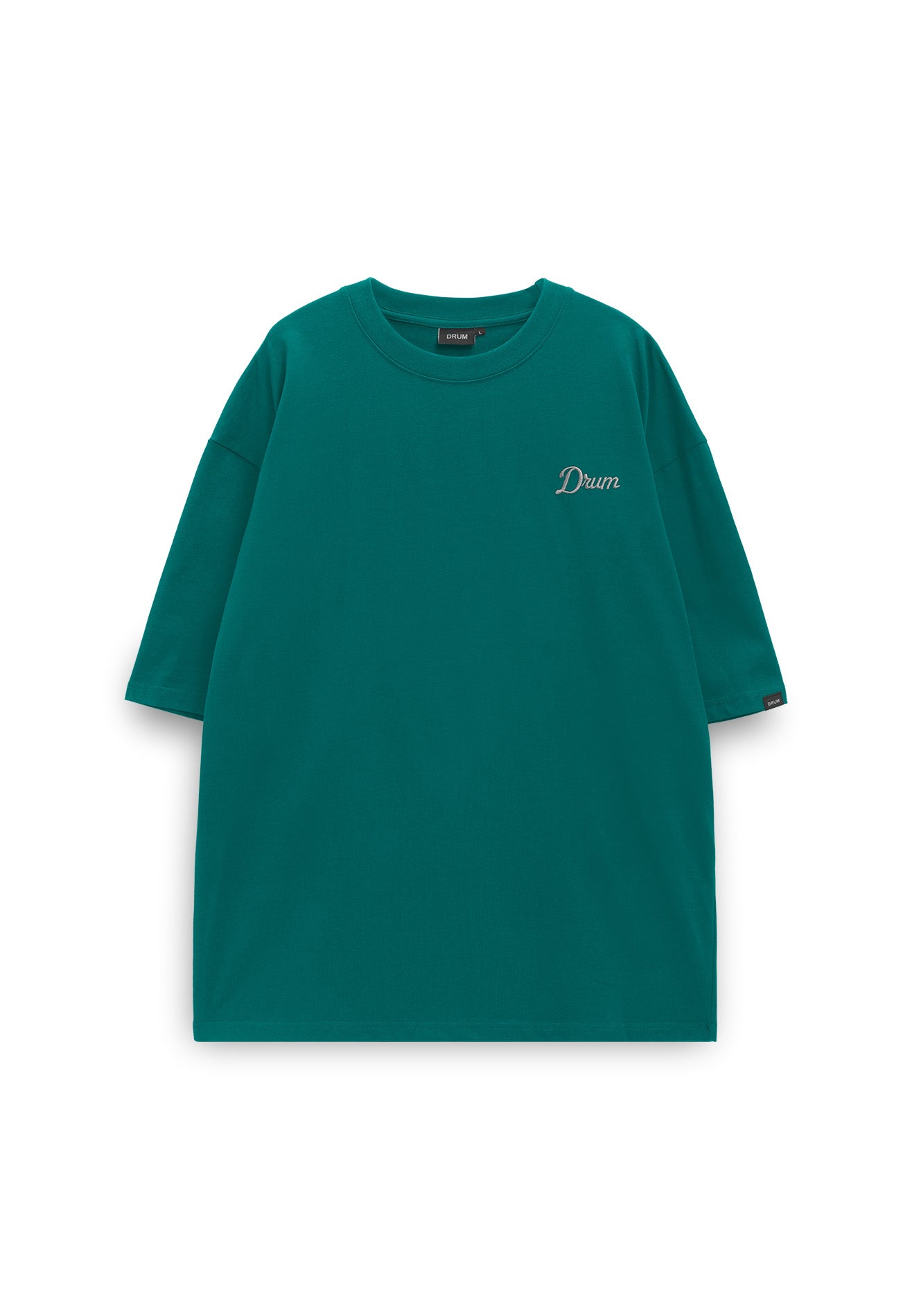 Select Reflective Embroidery Oversized Tee- Dark Green