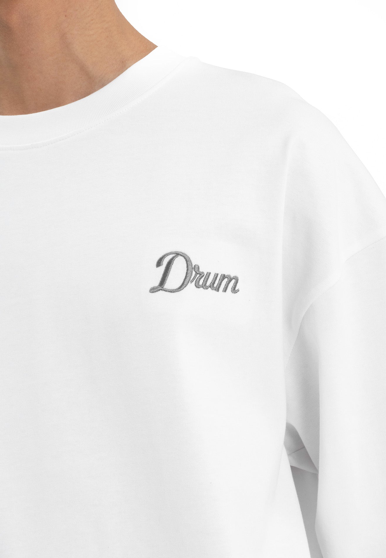 Select Reflective Embroidery Oversized Tee- White