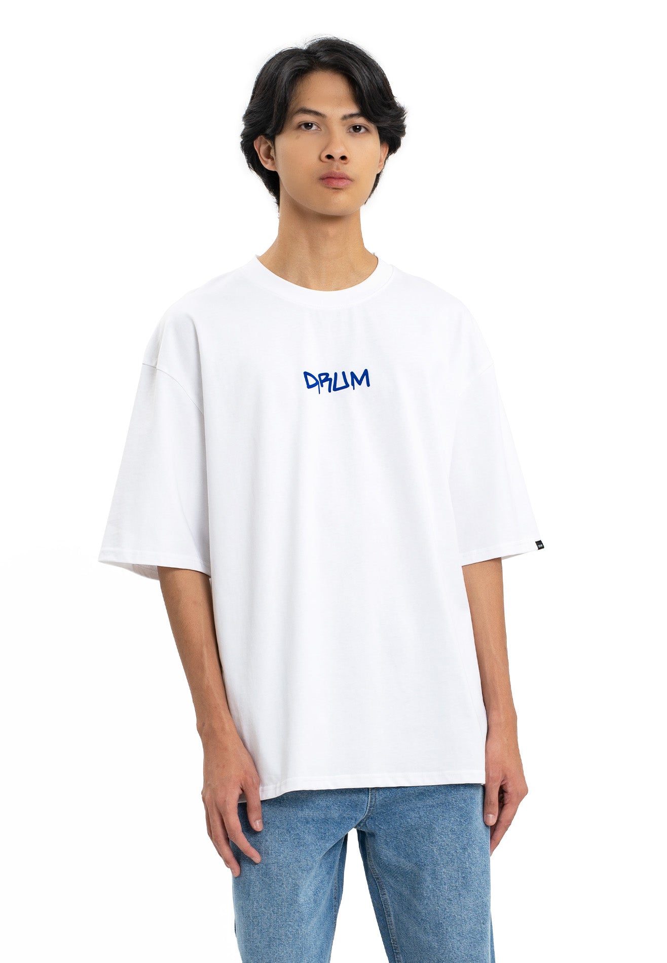 Select Flocking Print Oversized Tee - White