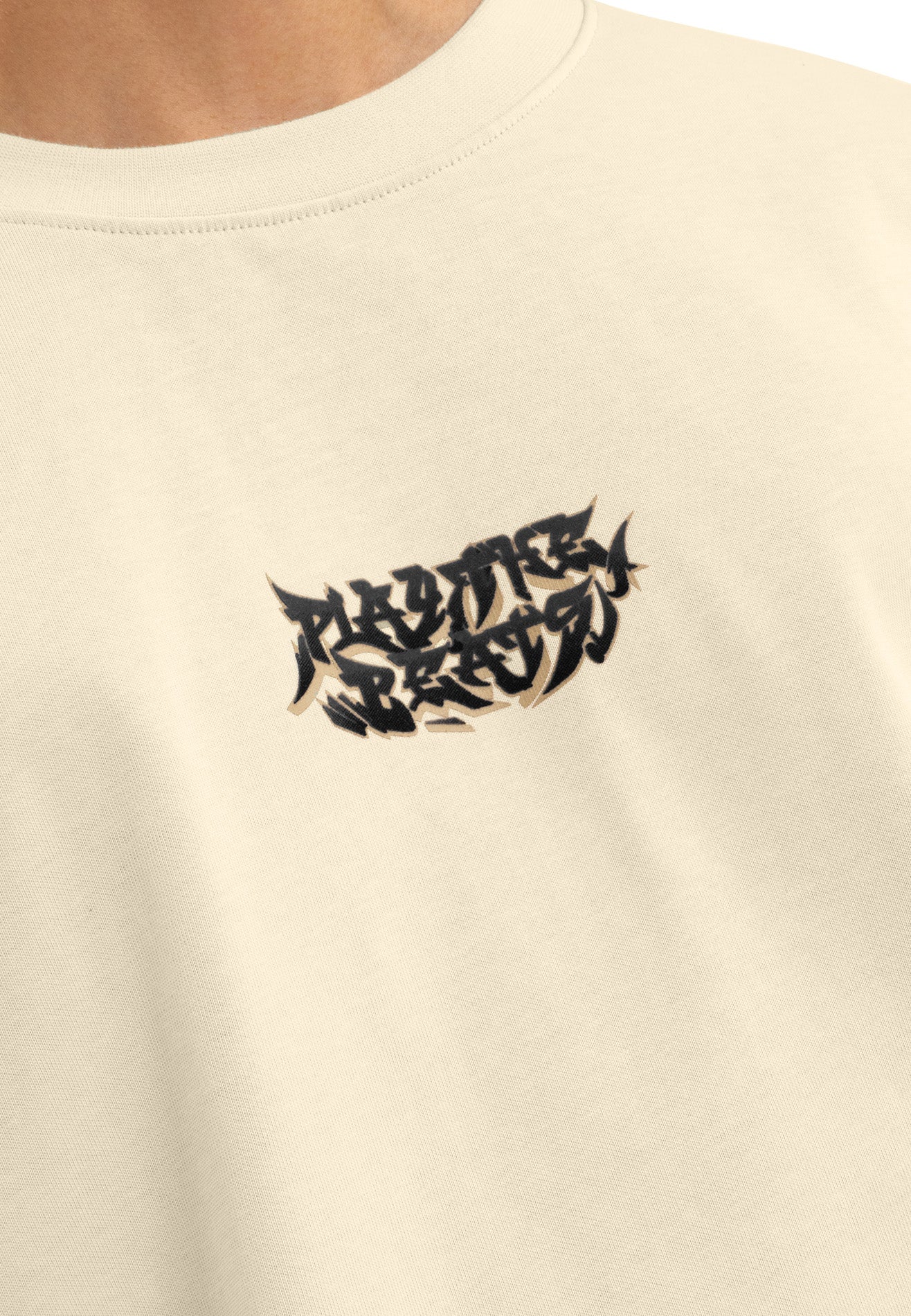 Select Gradient Flocking Oversized Tee- Light Khaki