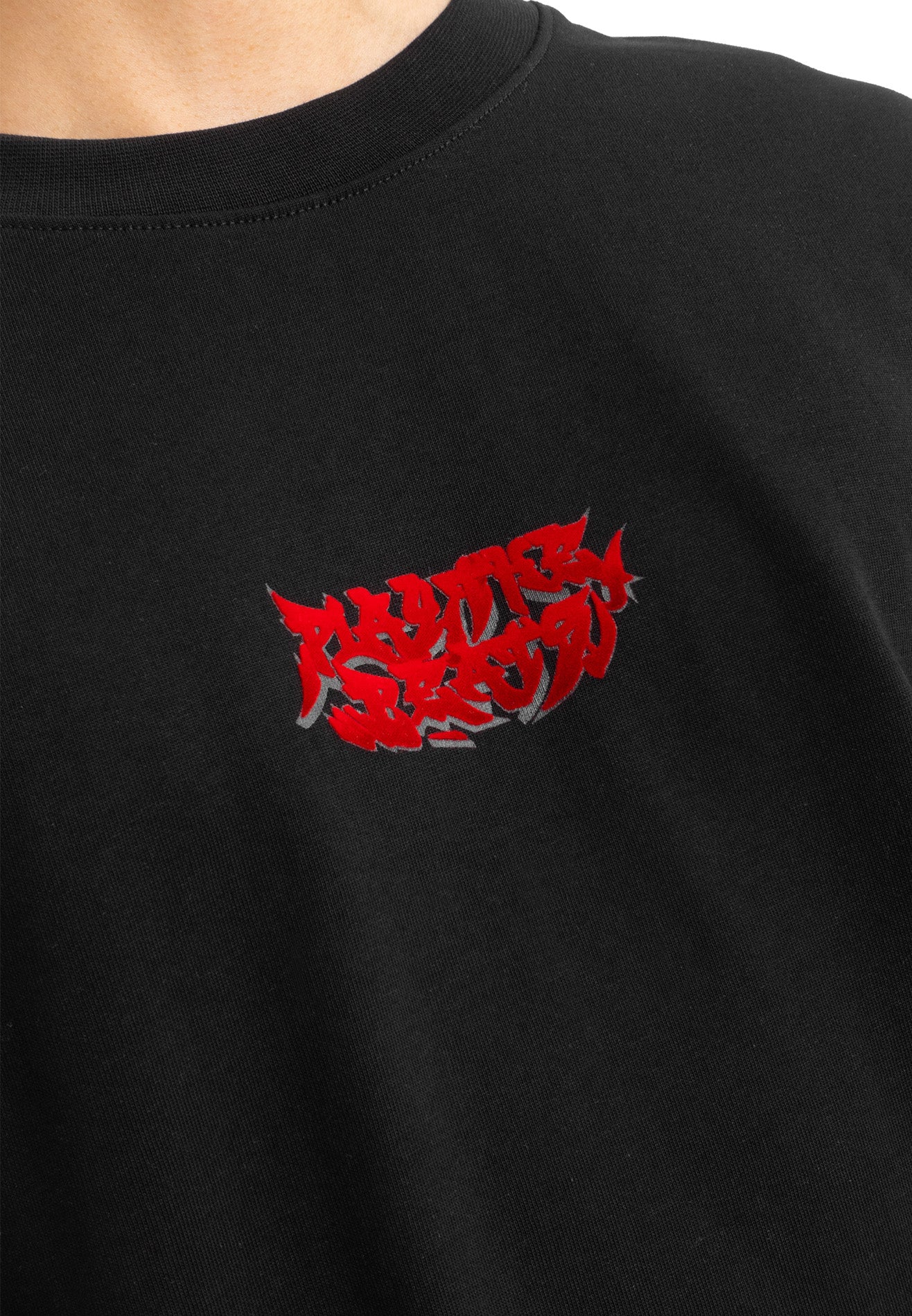 Select Gradient Flocking Oversized Tee- Black