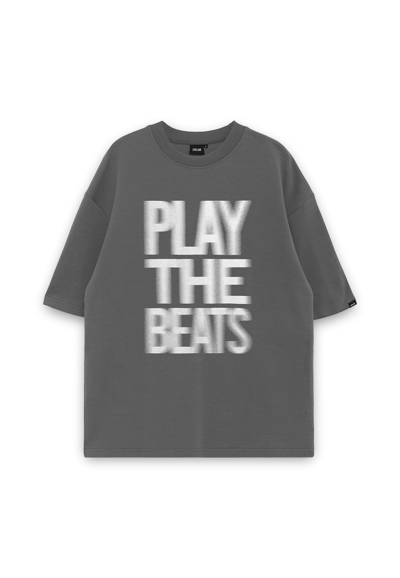 Select Haze Effect Print Oversized Tee- Dark Grey