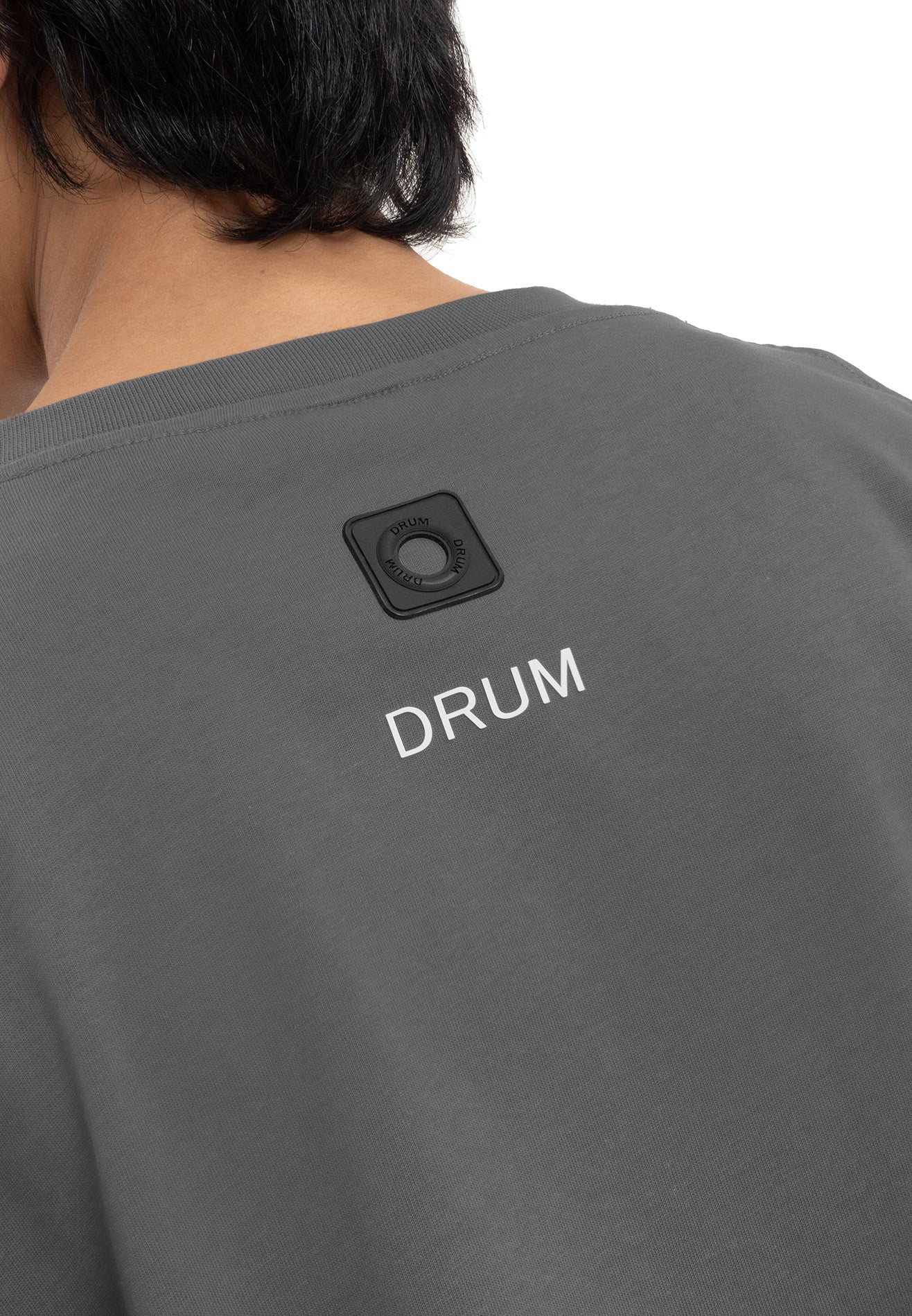 Select Haze Effect Print Oversized Tee- Dark Grey