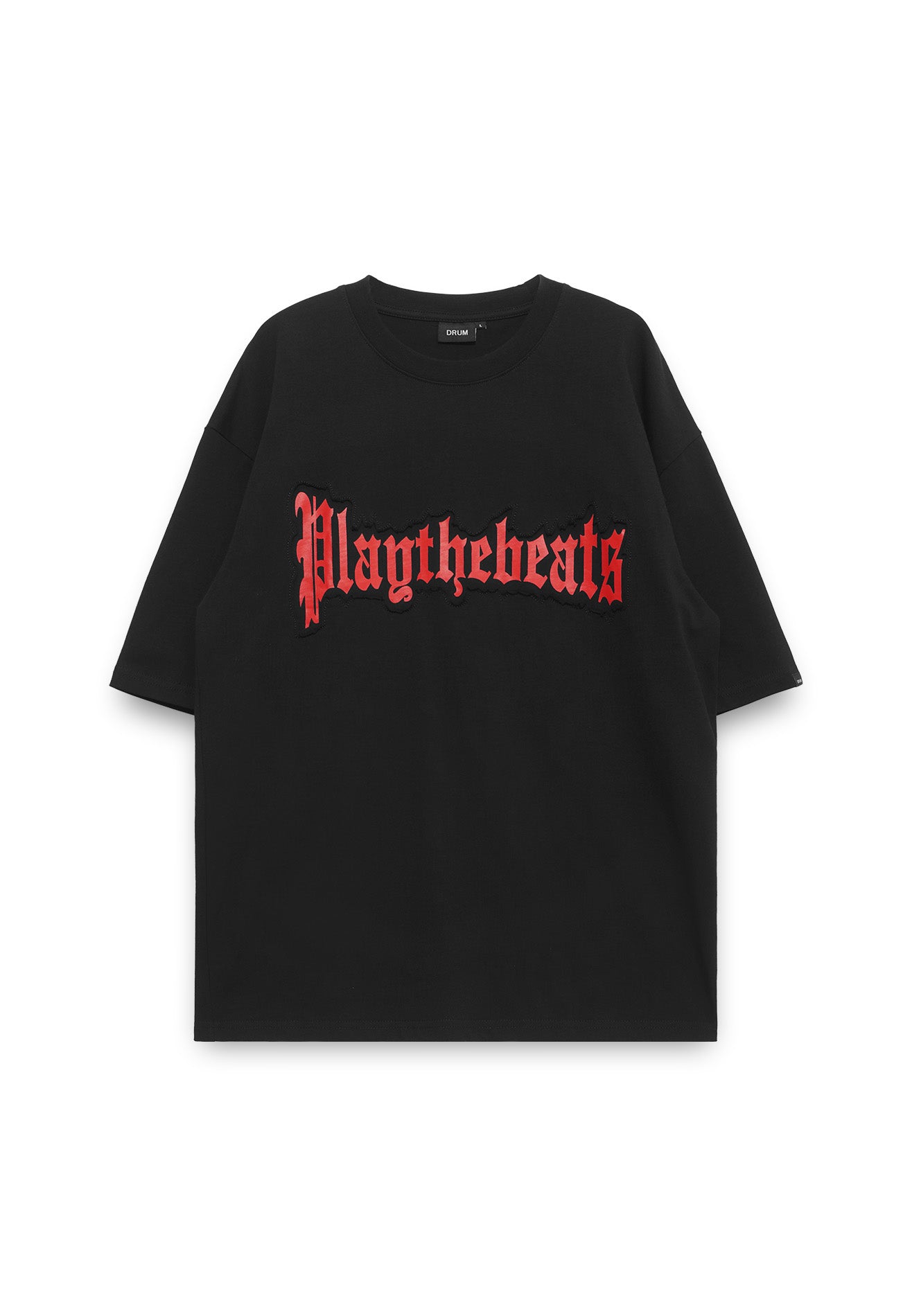 Select Applique Embroidery Oversized Tee- Black