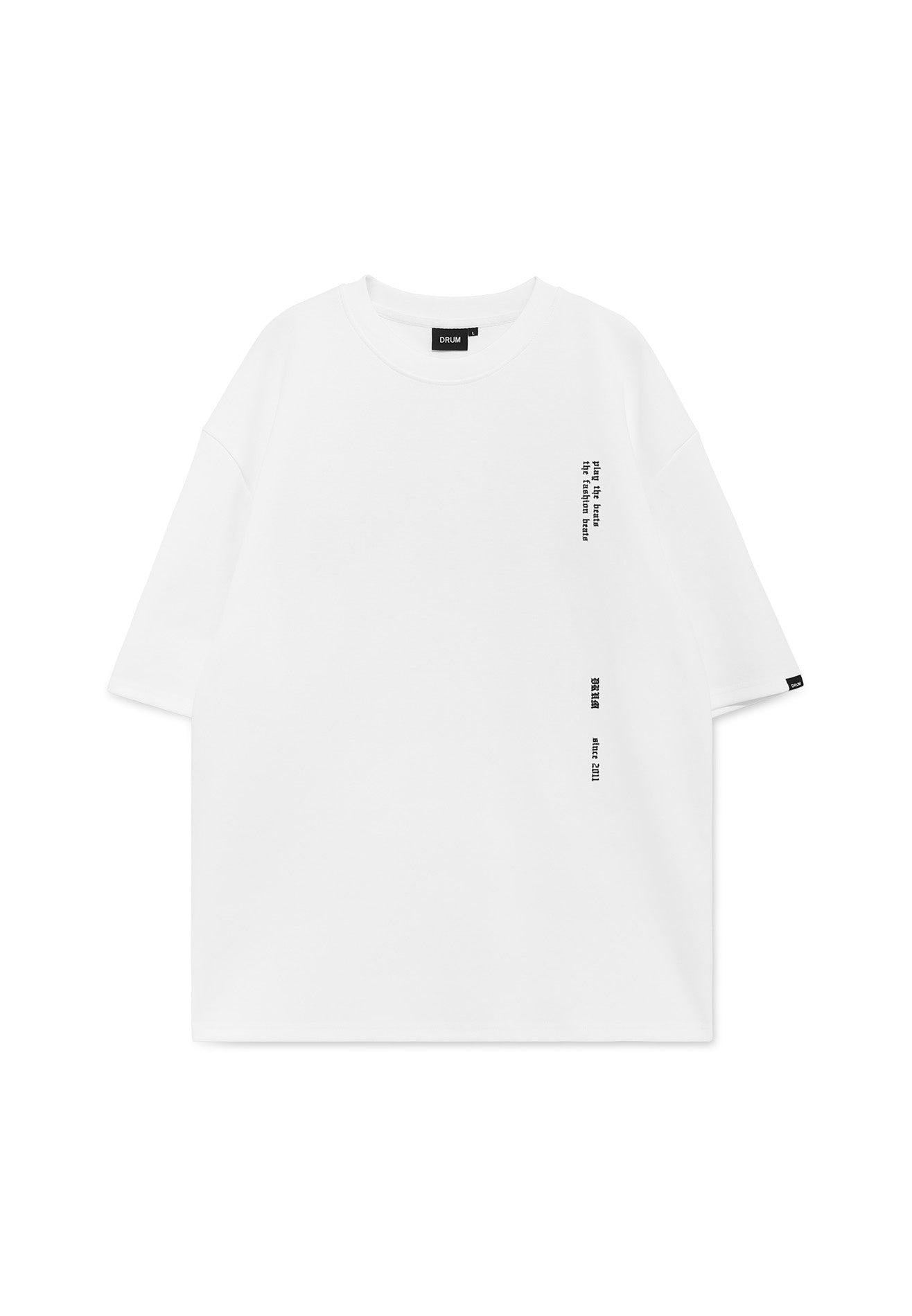 Select Beats Embroidery Oversized Tee- White