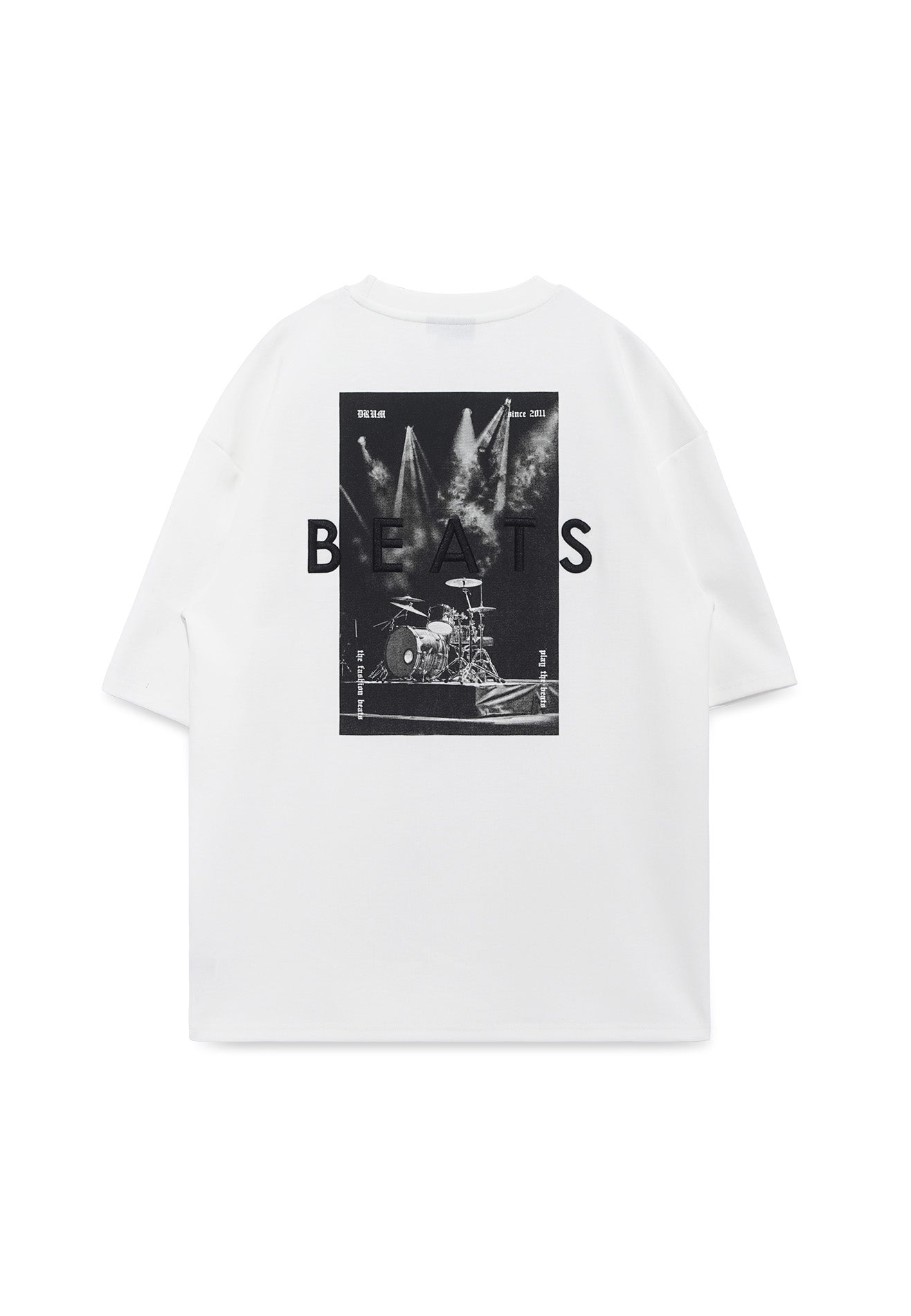 Select Beats Embroidery Oversized Tee- White