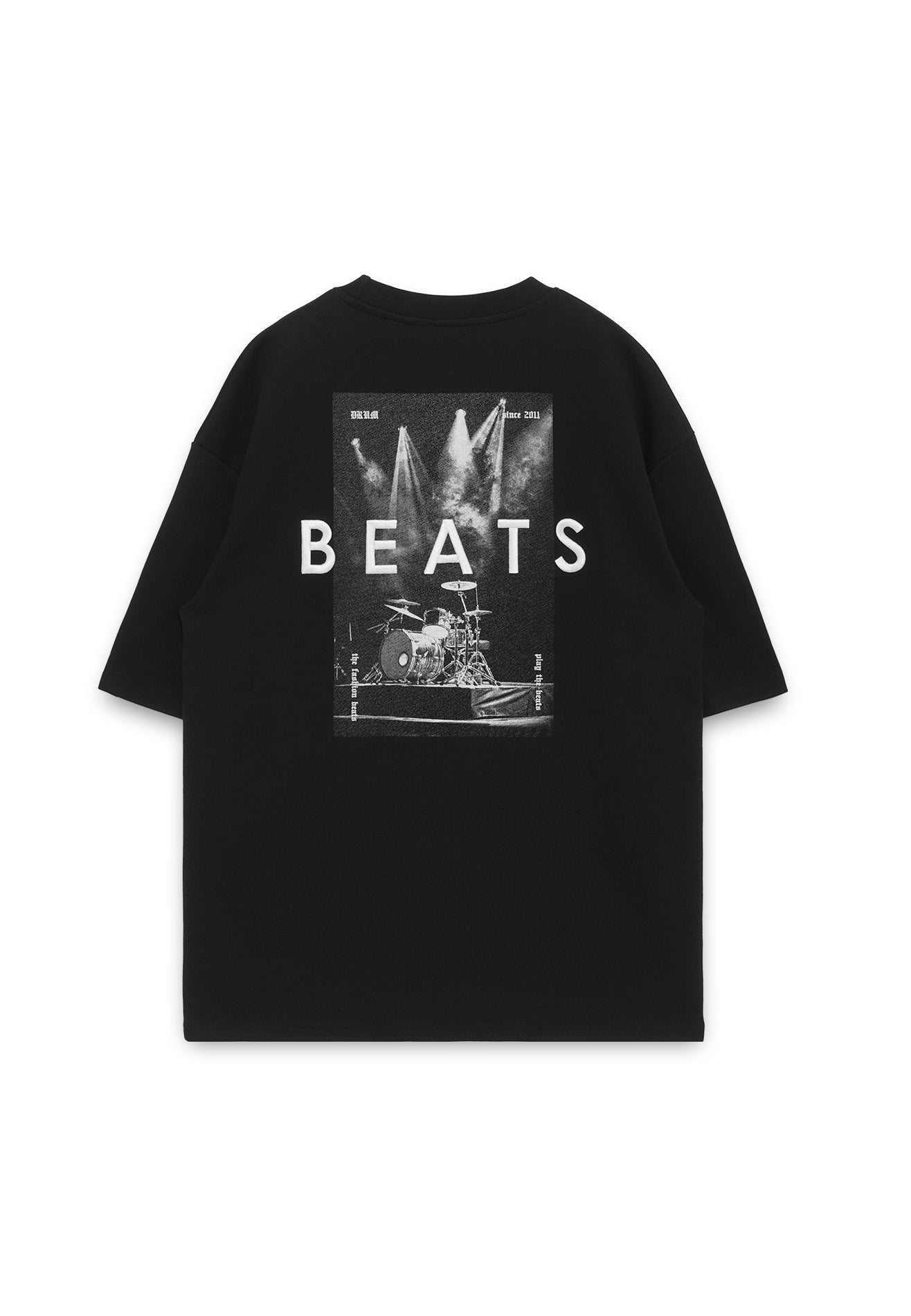 Select Beats Embroidery Oversized Tee- Black
