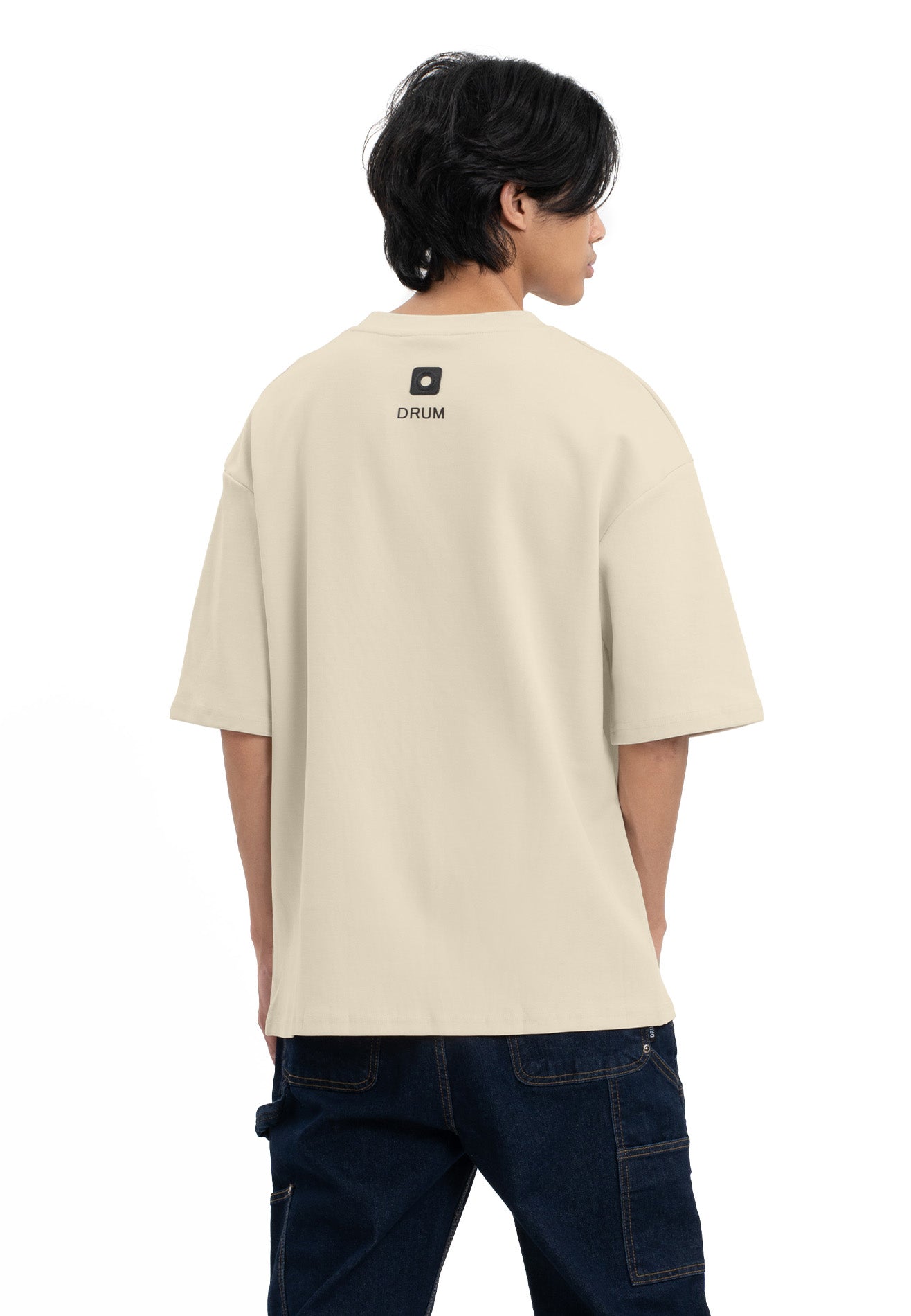 Select Toothbrush Embroidery Oversized Tee- Light Khaki