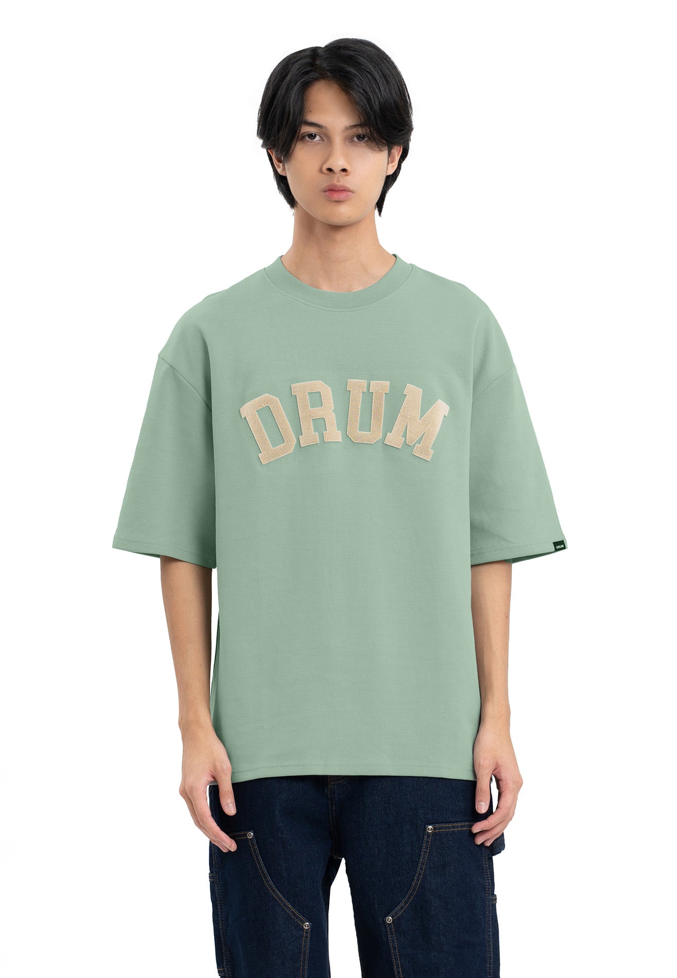 Select Toothbrush Embroidery Oversized Tee- Light Green