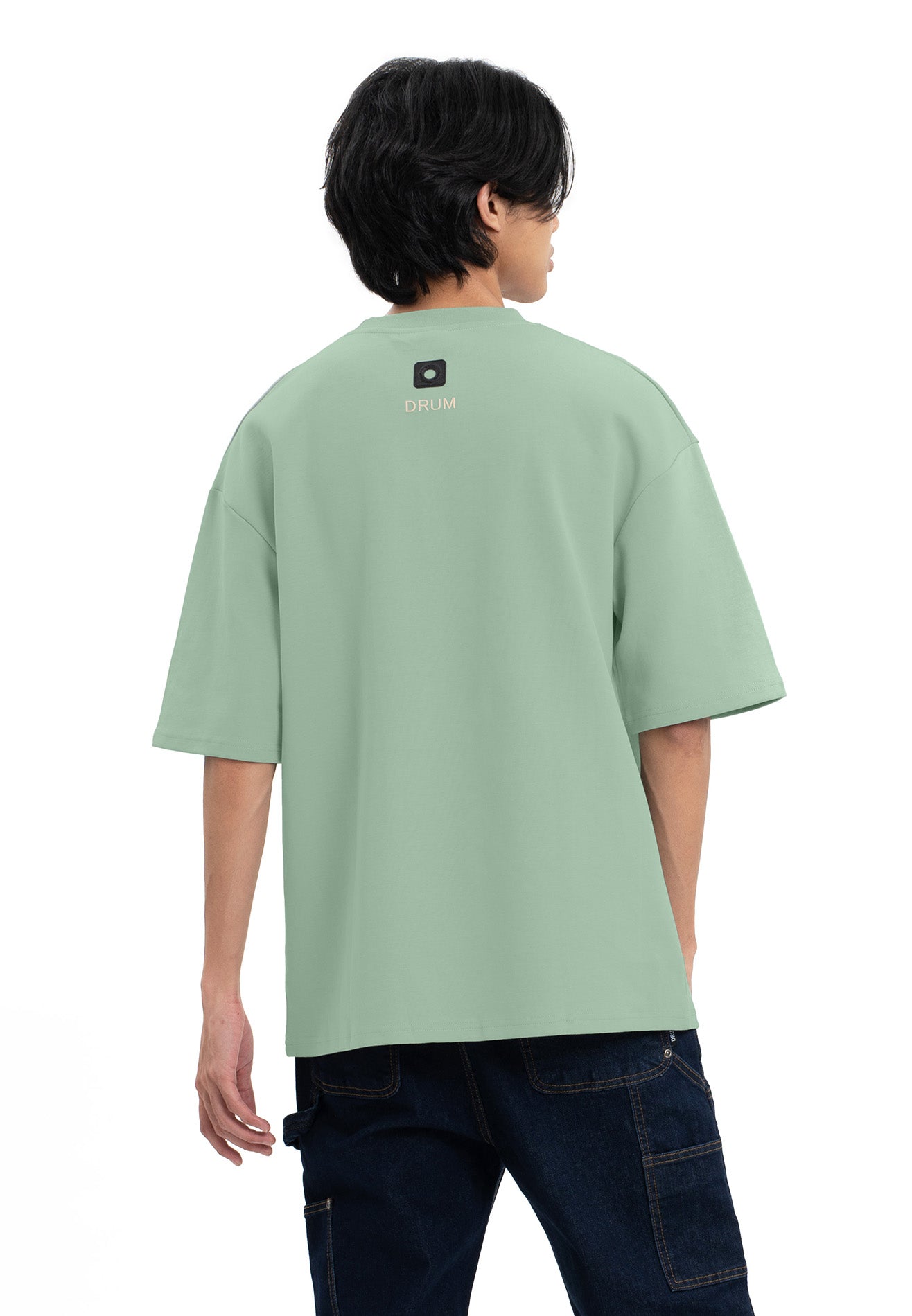 Select Toothbrush Embroidery Oversized Tee- Light Green