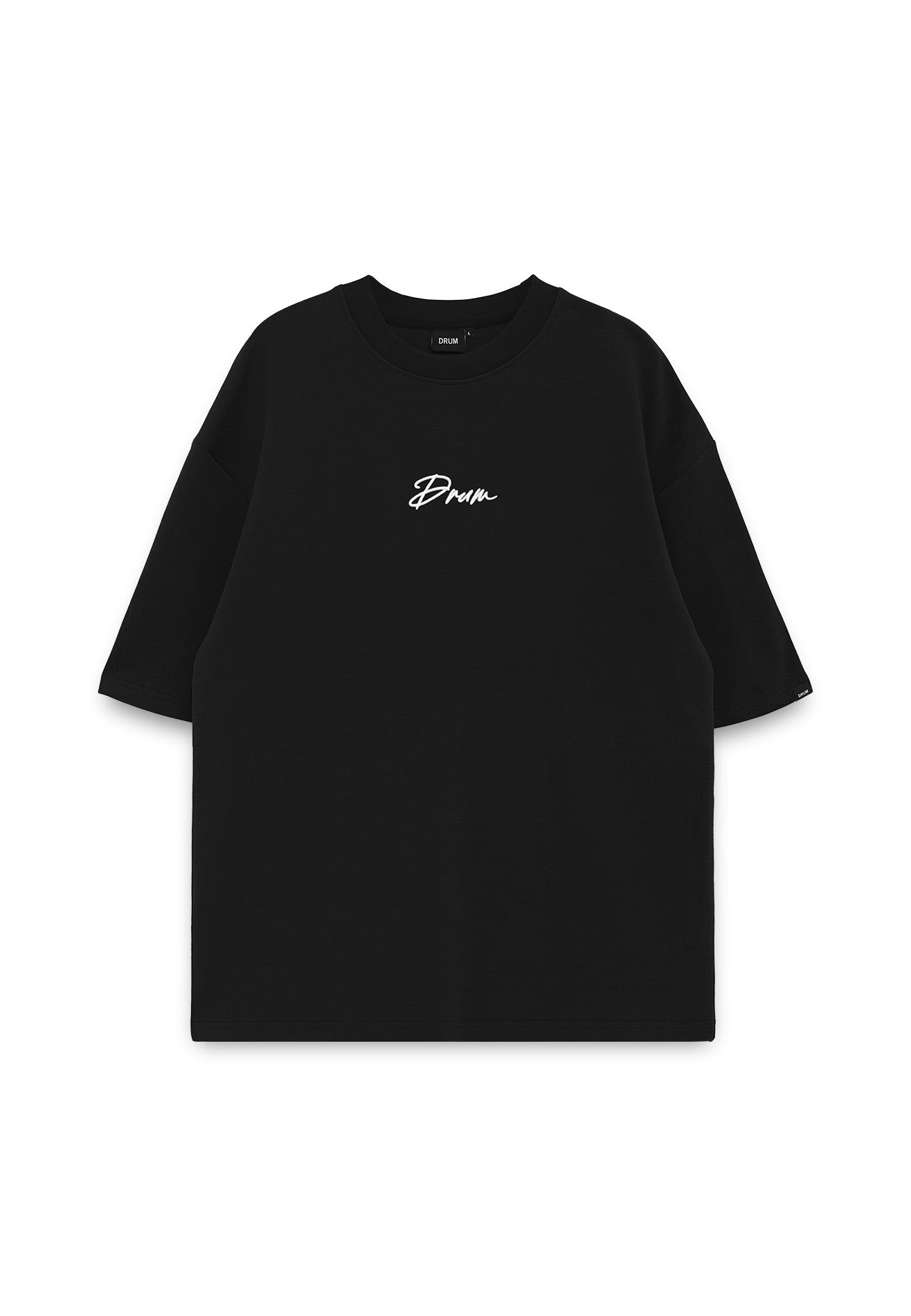 Select Slogan Printed Patched Oversized Tee- Black