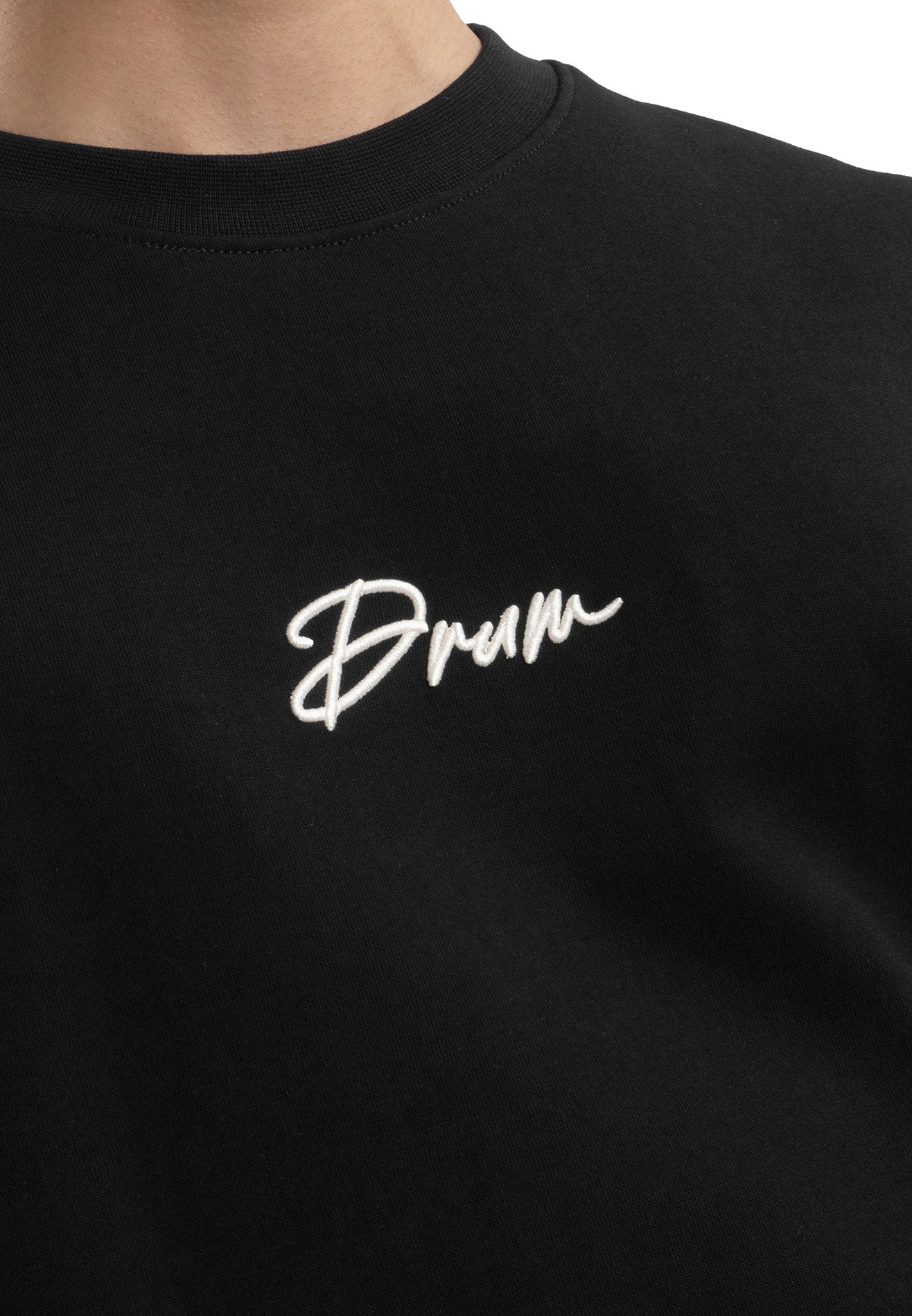 Select Slogan Printed Patched Oversized Tee- Black