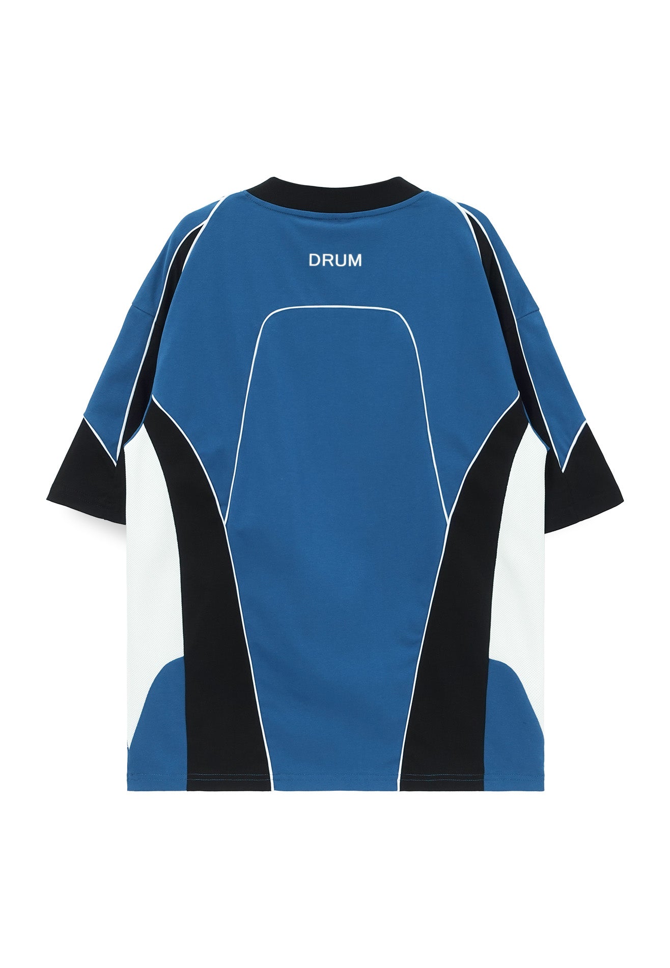 Select Racing Theme Cut & Sew Reflective Oversized Tee- Blue