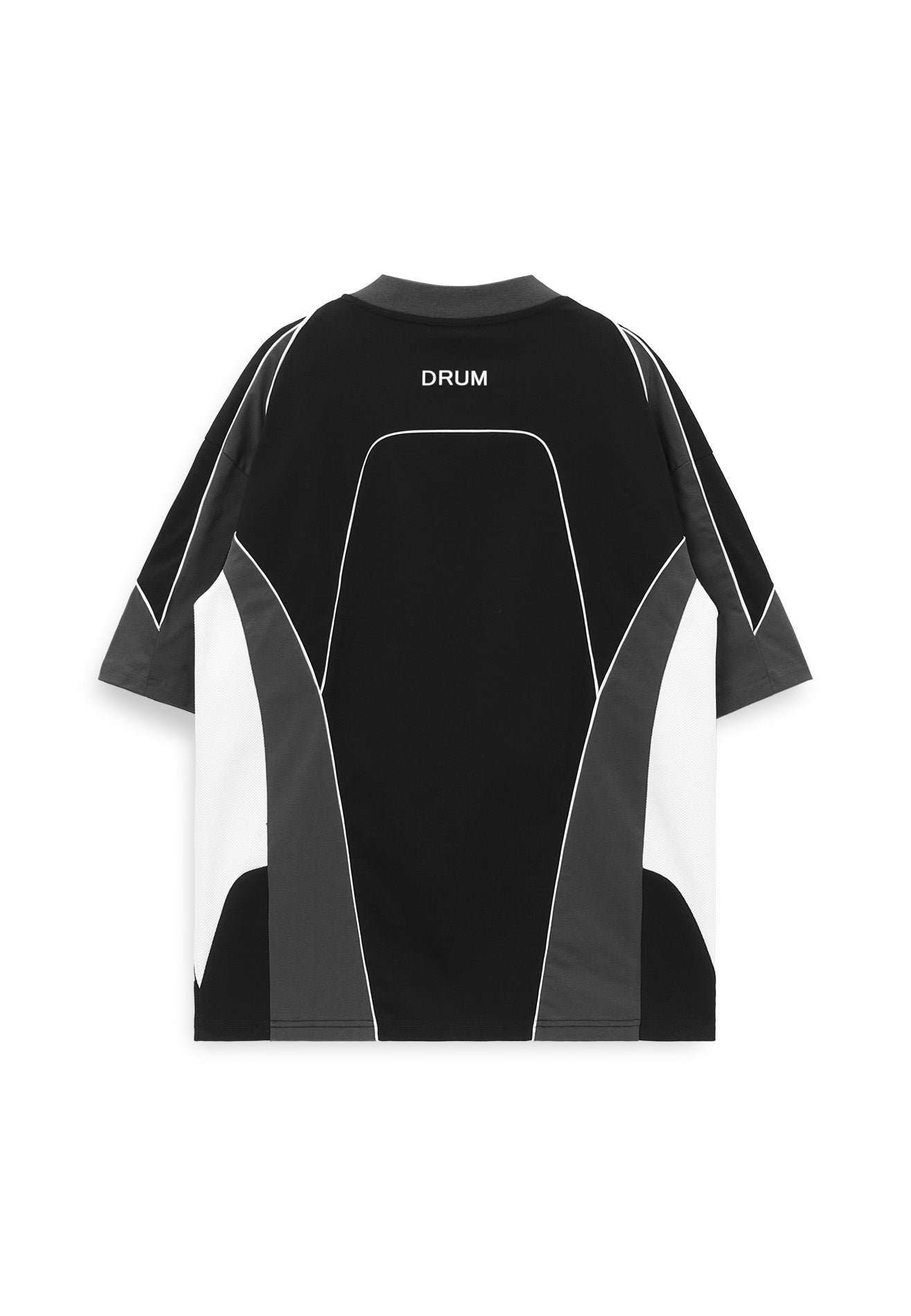 Select Racing Theme Cut & Sew Reflective Oversized Tee- Black