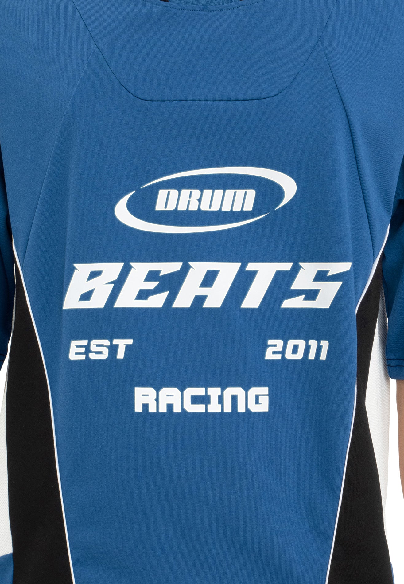 Select Racing Theme Cut & Sew Reflective Oversized Tee- Blue