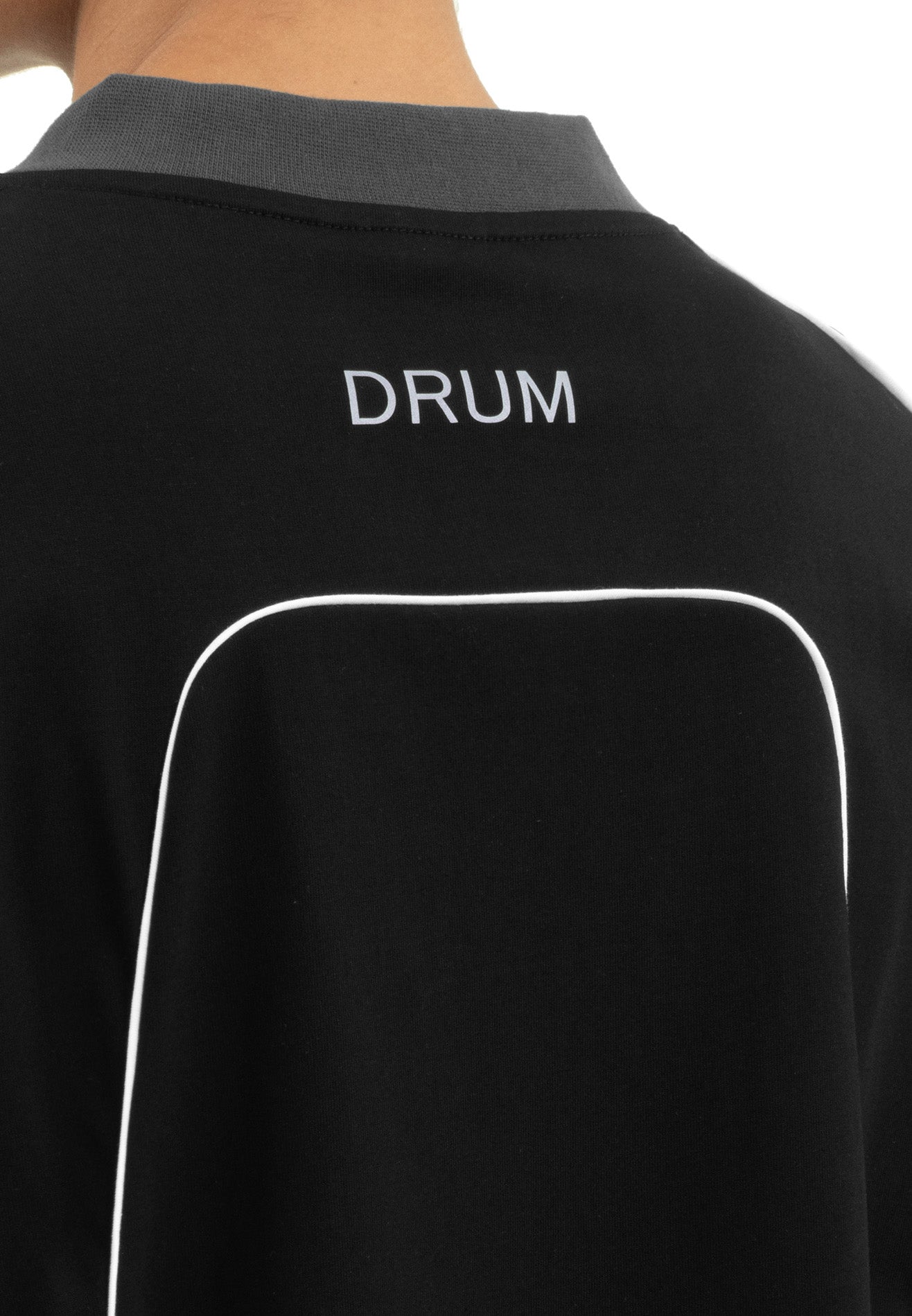 Select Racing Theme Cut & Sew Reflective Oversized Tee- Black