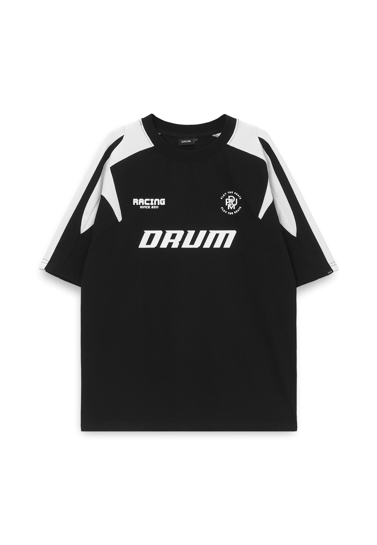 Select Racing Theme Cut & Sew Oversized Tee- Black