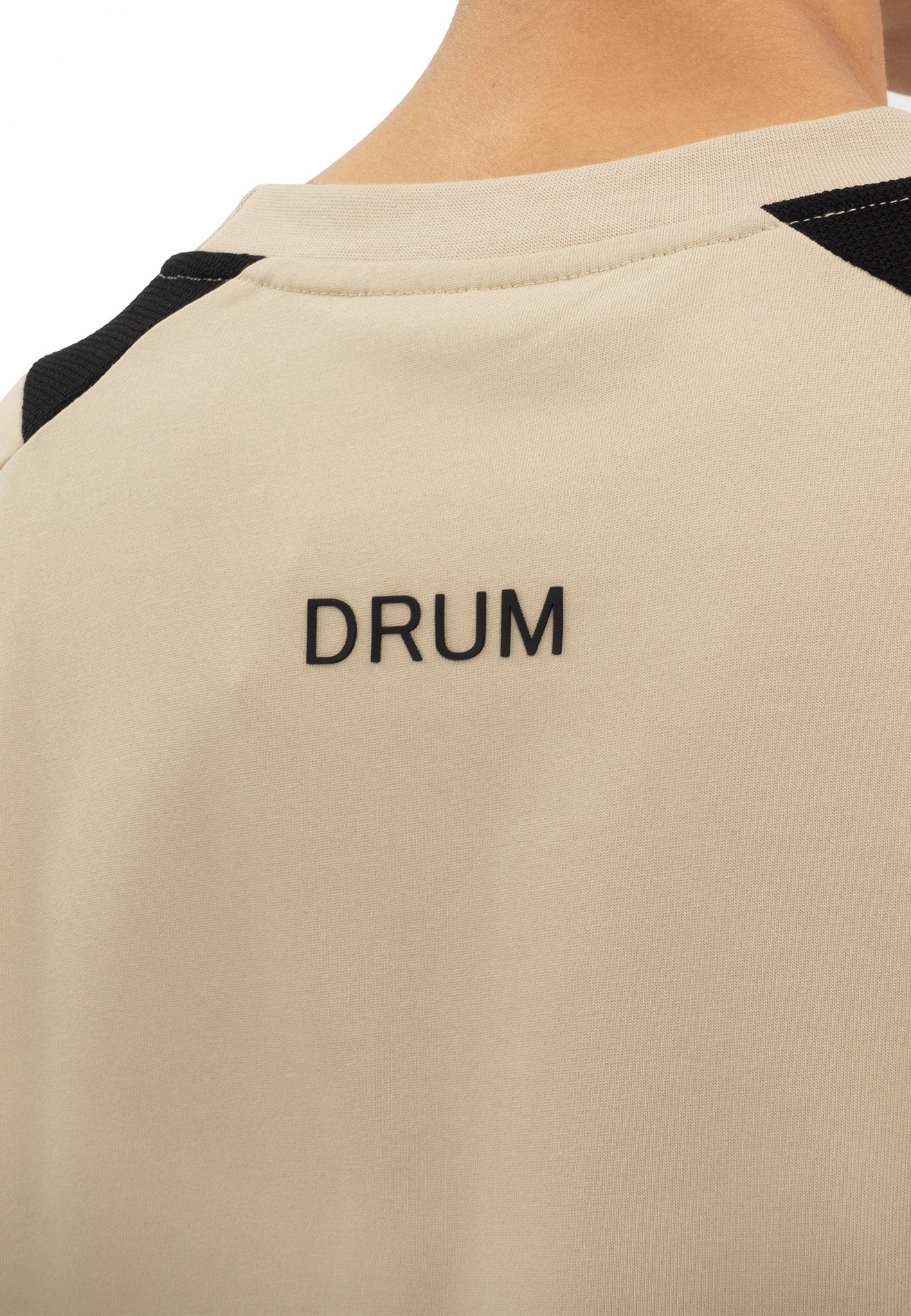 Select Racing Theme Cut & Sew Oversized Tee- Light Khaki