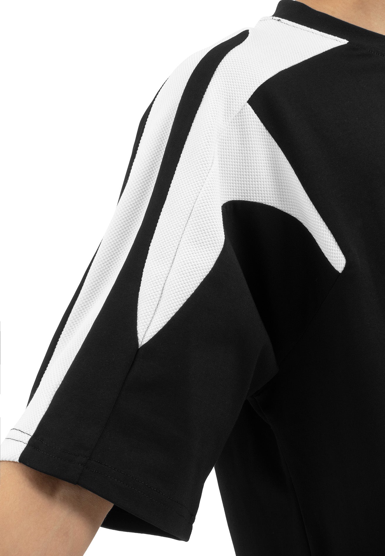 Select Racing Theme Cut & Sew Oversized Tee- Black